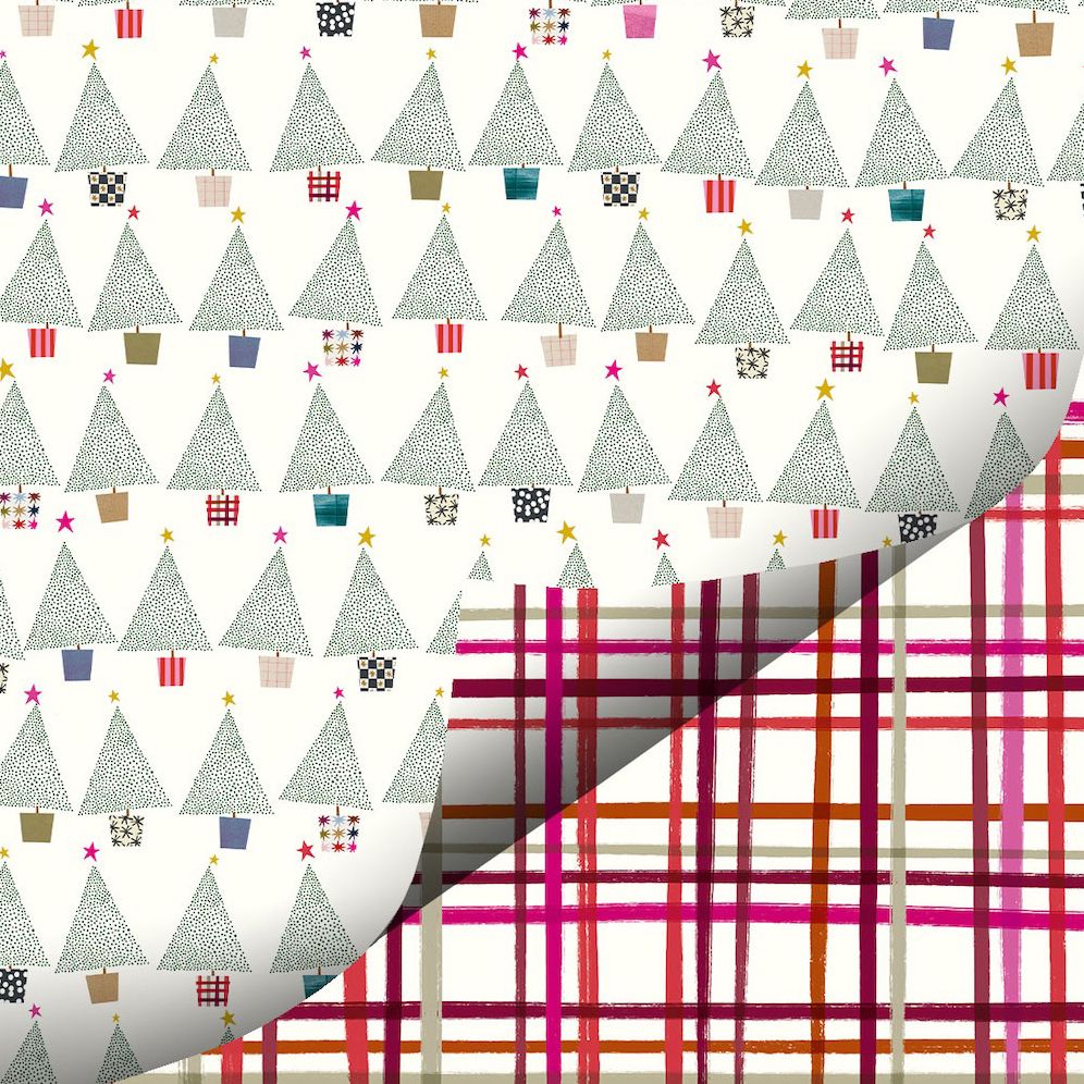 Trees & Plaid Doublesided Flat Wrap