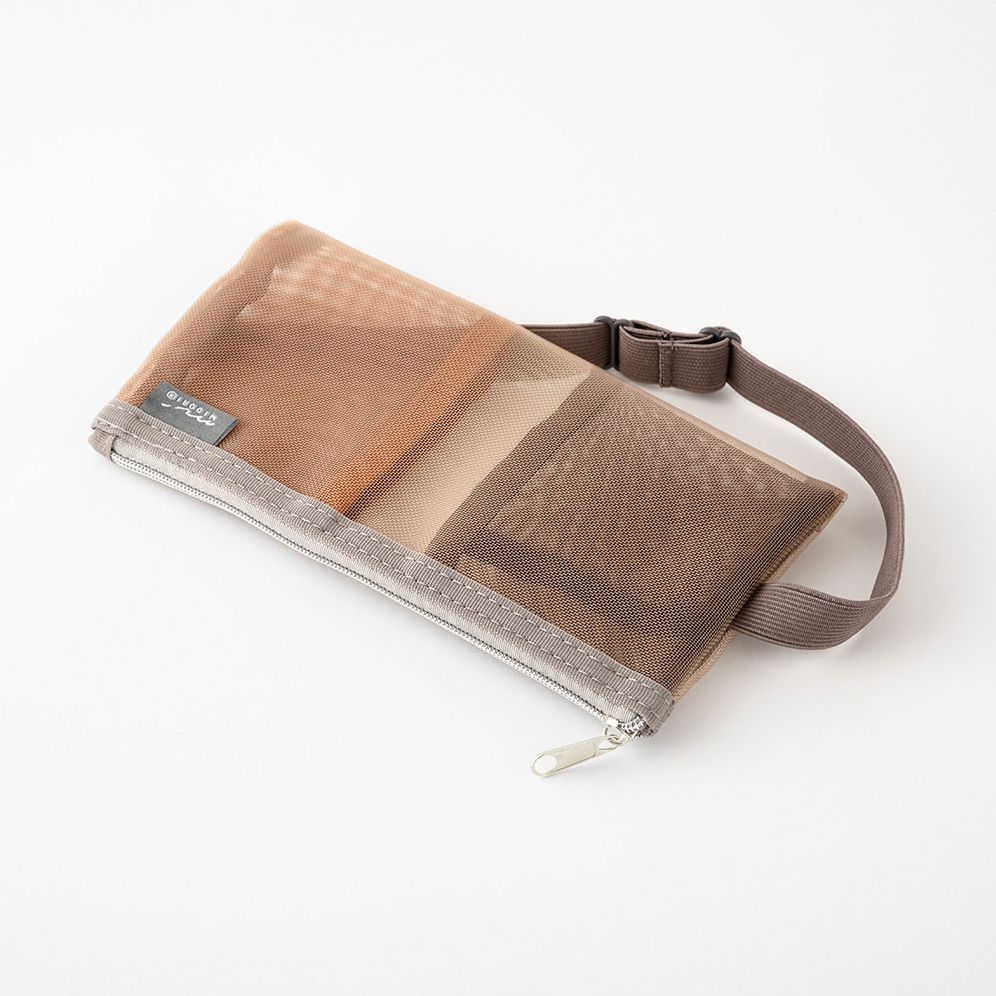 Alternative view of Midori Brown Mesh Book Band Pen Case: B6 - A5