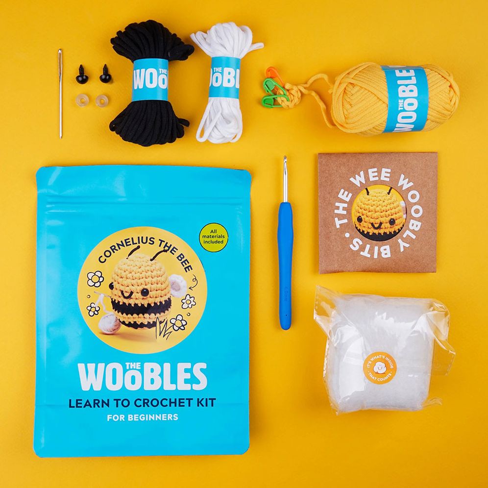 Alternative view of Cornelius the Bee, The Woobles Beginner Crochet Kit