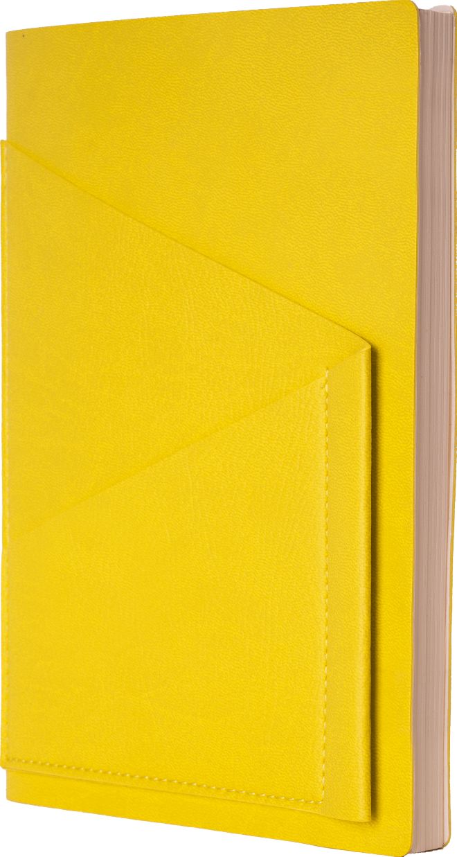 Alternative view of Butter Yellow Diagonal Pocket Leather Journal