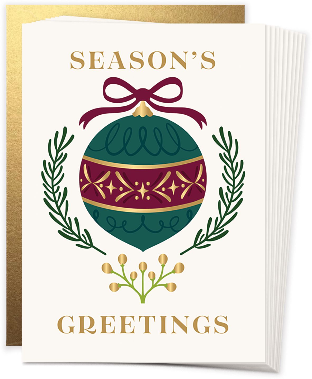 Alternative view of Christmas Festive Round Ornament Stationery Set