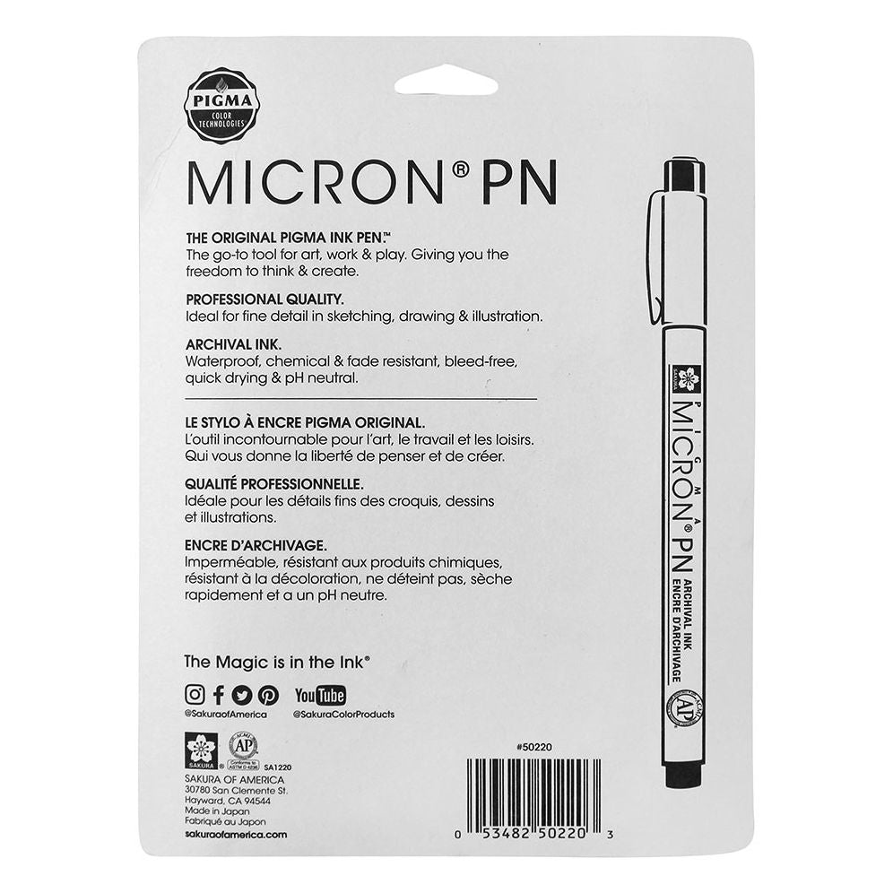 Alternative view of Sakura Pigma Micron PN - Plastic Nib 8 Pc Set; Contains 1 ea: Black, Blue, Red, Purple, Rose, Sepia, Burgundy, Blue/Black