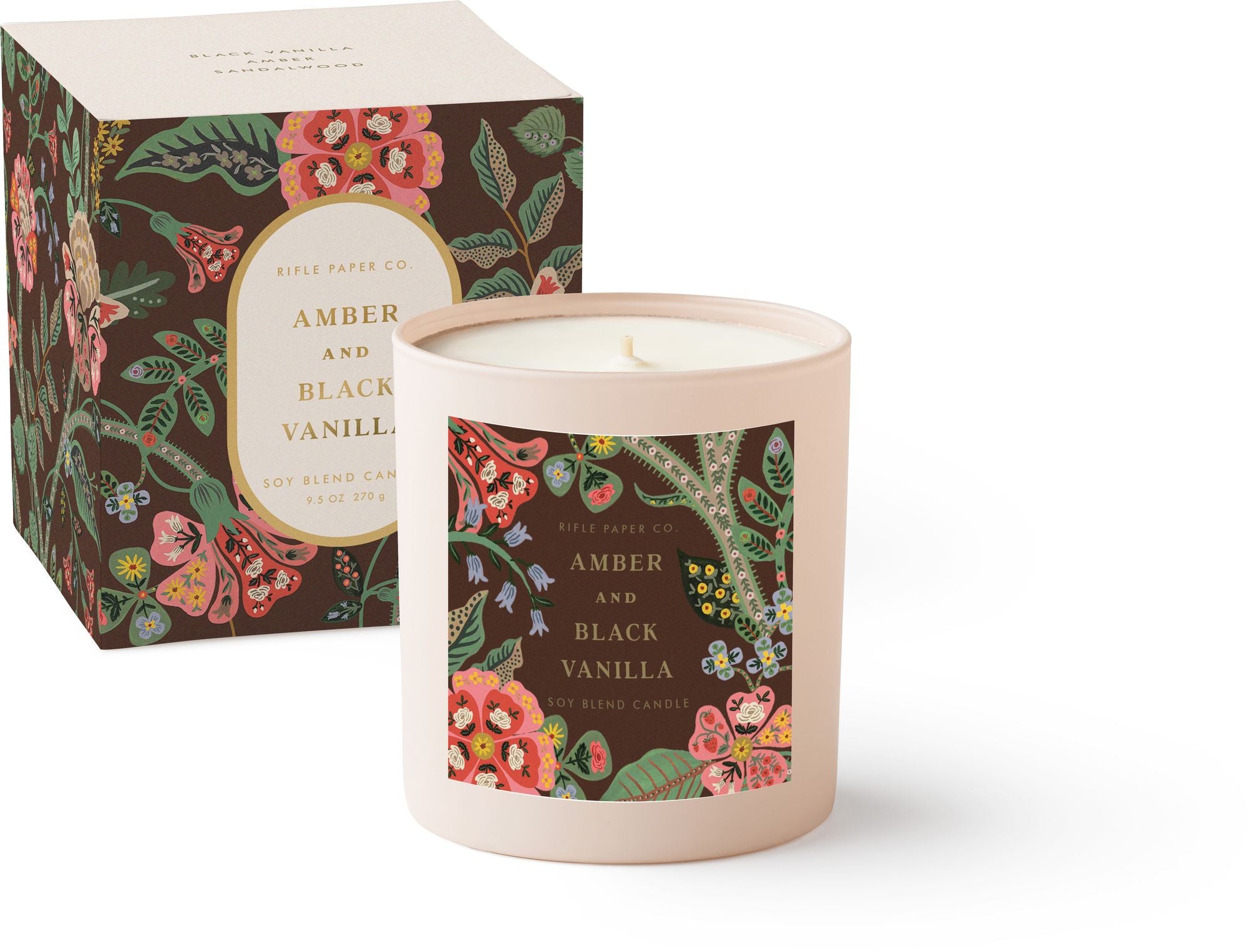 Gracie Amber and Black Vanilla 9 oz Glass Candle - Image 2