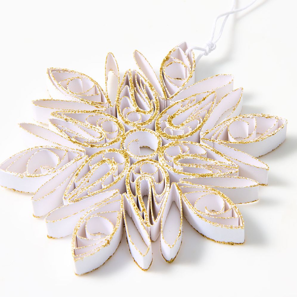 Alternative view of Snowflake Paper Ornament - White & Gold