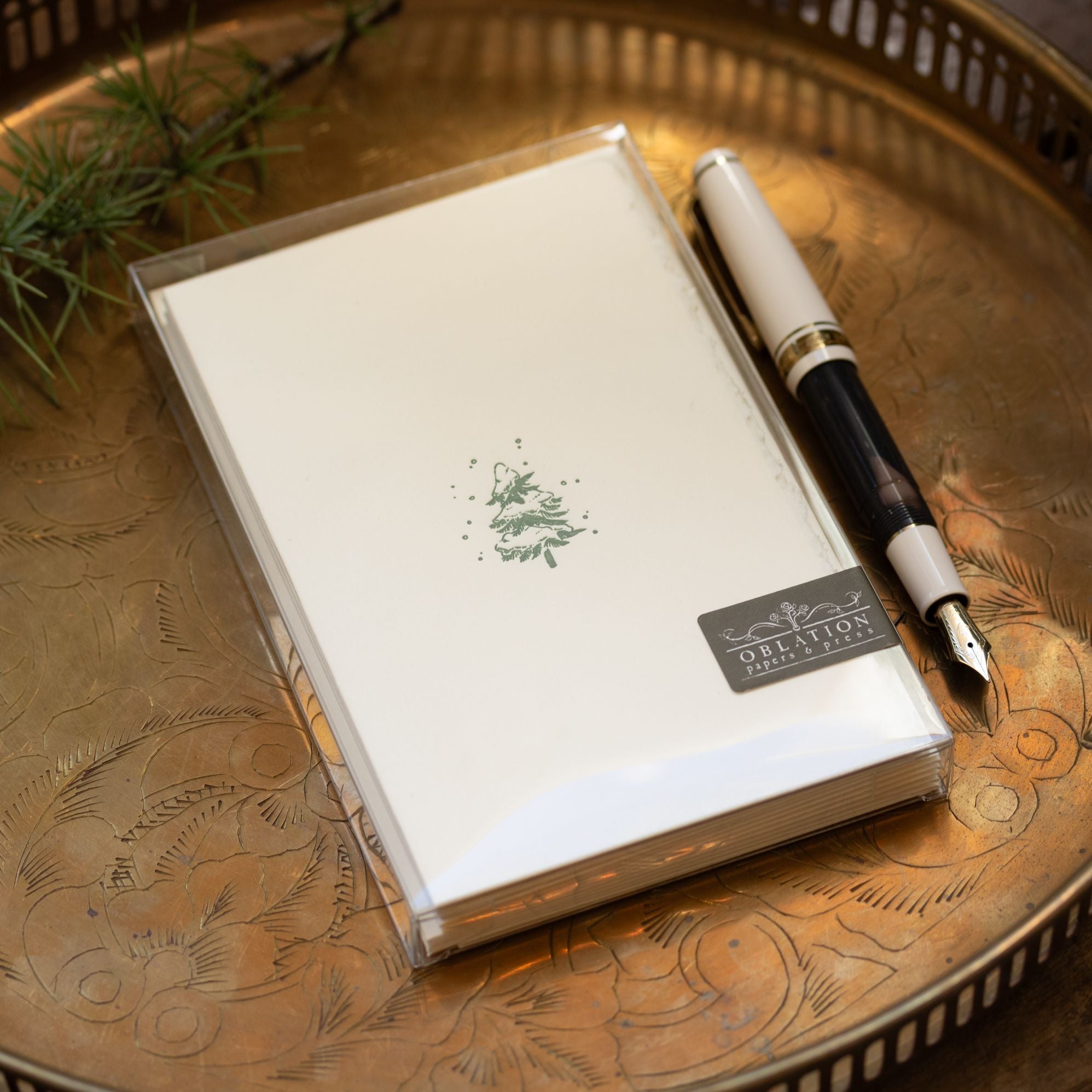 Alternative view of Snowy Pine Holiday Stationery Box Set