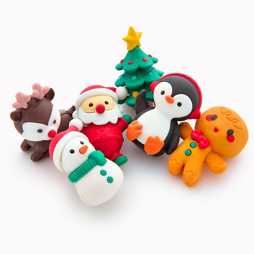 Alternative view of 6 Piece Holiday Icons Eraser Set