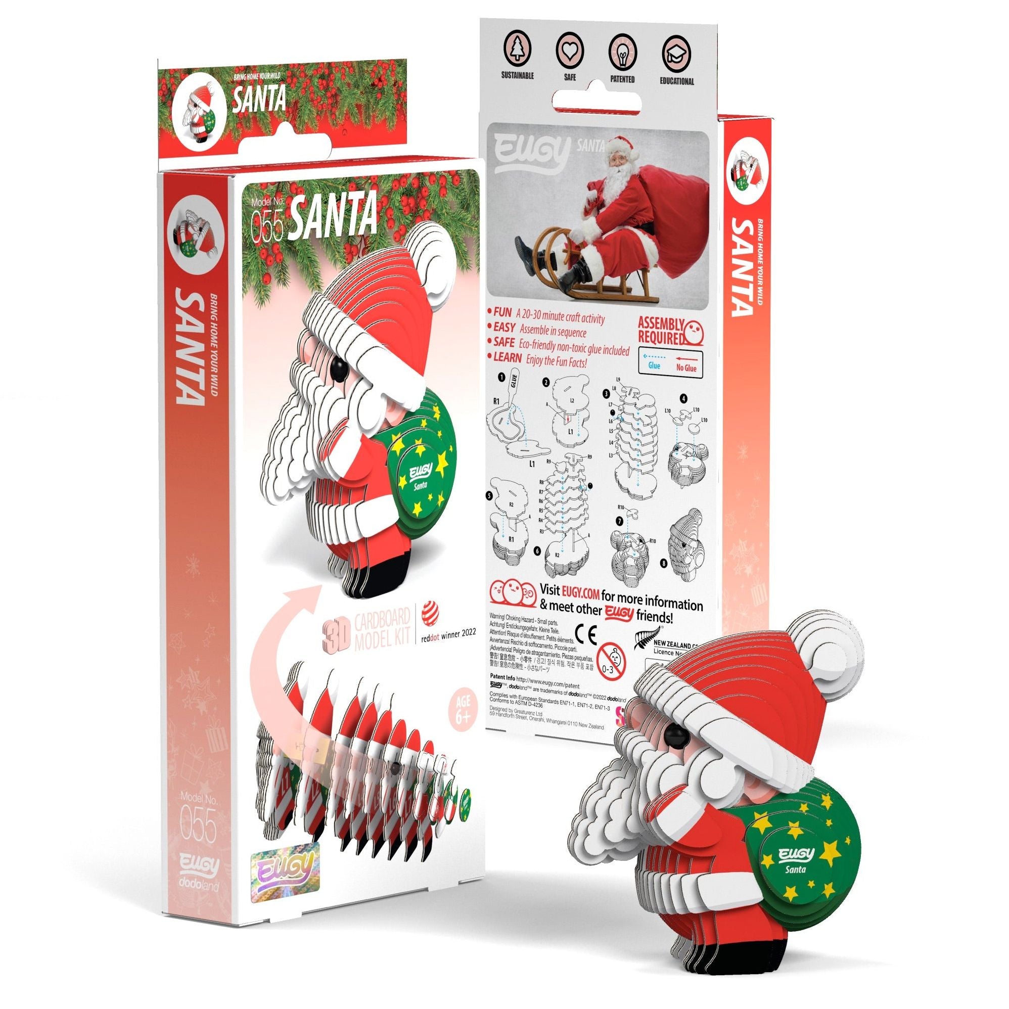 Alternative view of EUGY Santa 3D Puzzle