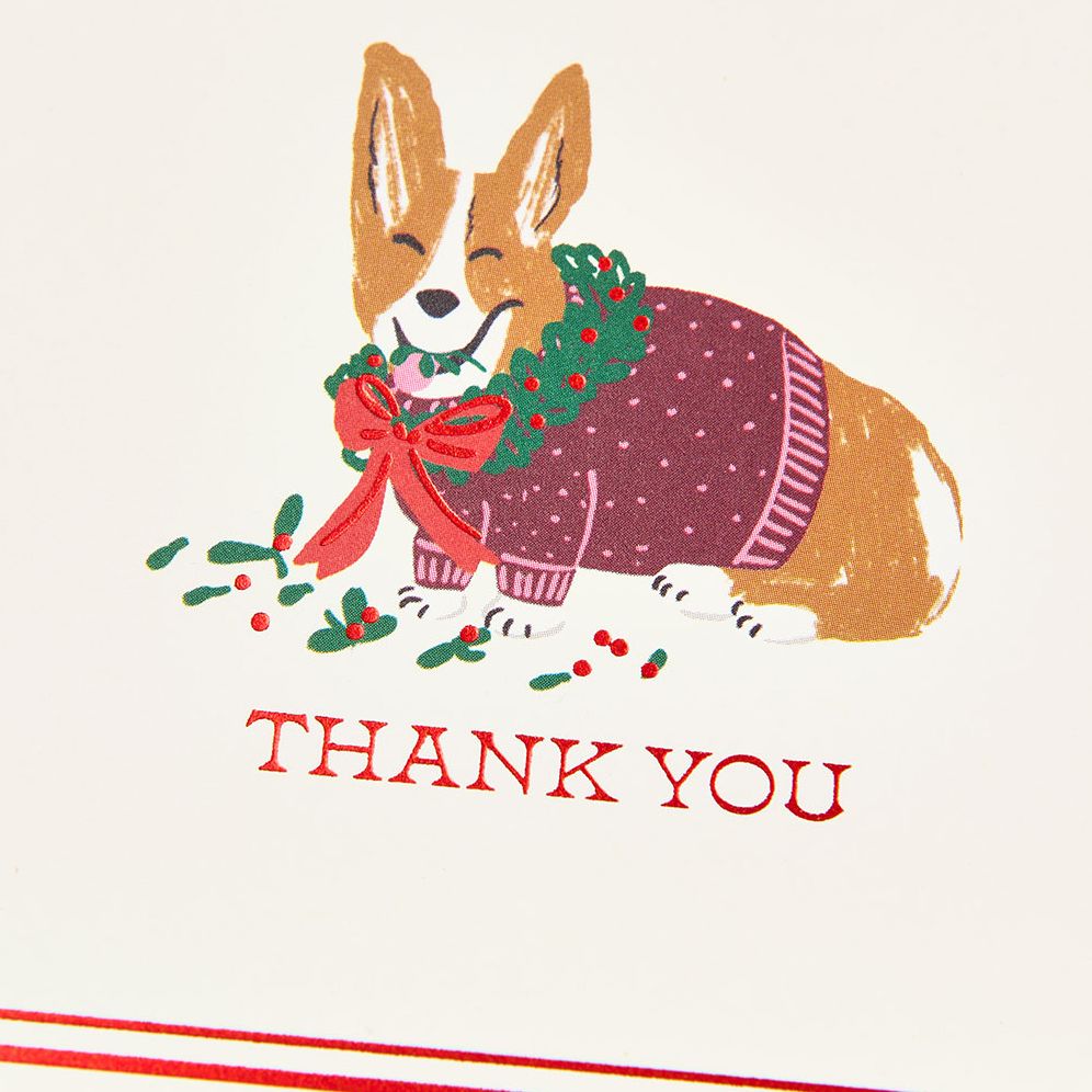 Alternative view of Christmas Festive Corgi Thank You Stationery Set
