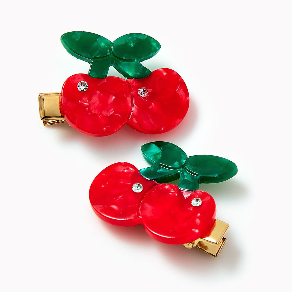 Alternative view of Cherry Mini Hair Clips- Set of 2