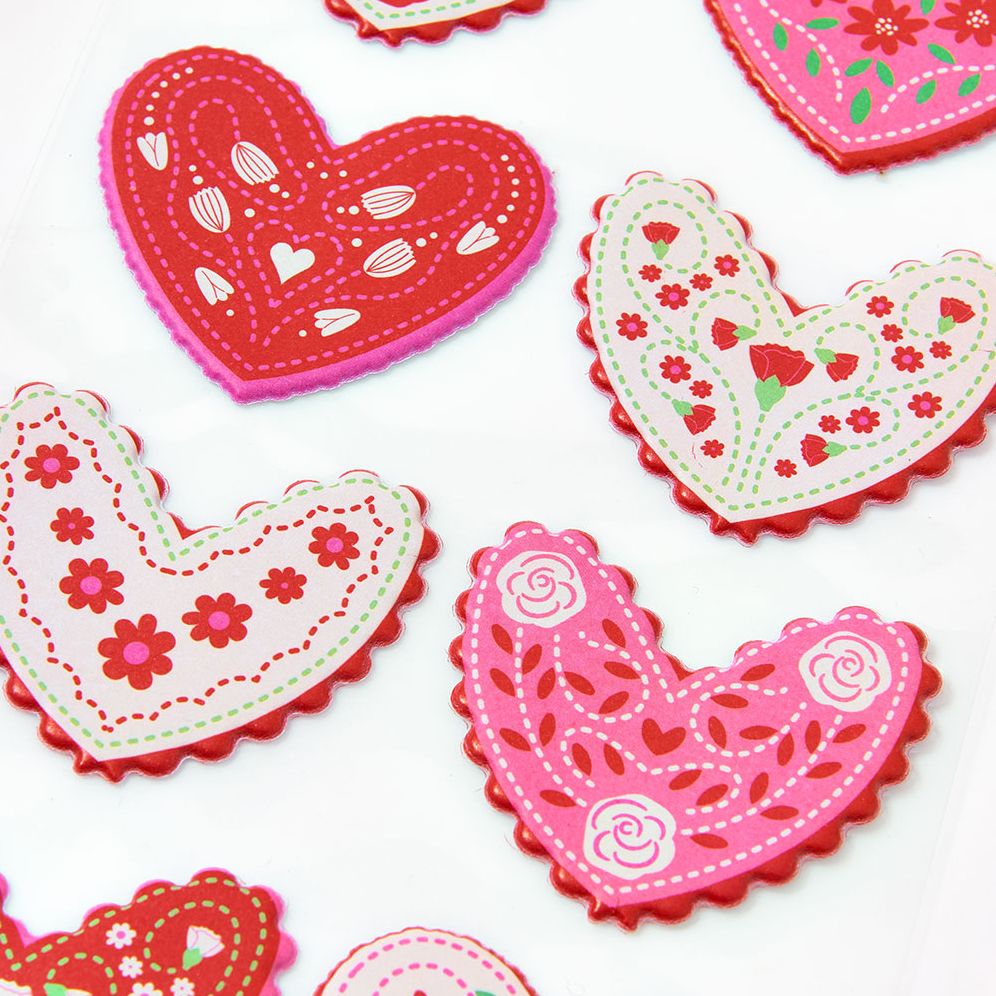 Alternative view of Puffy Folk Heart Sticker Sheet