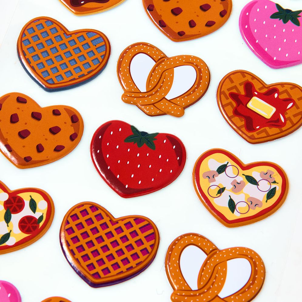 Alternative view of Puffy Food Hearts Sticker Sheet