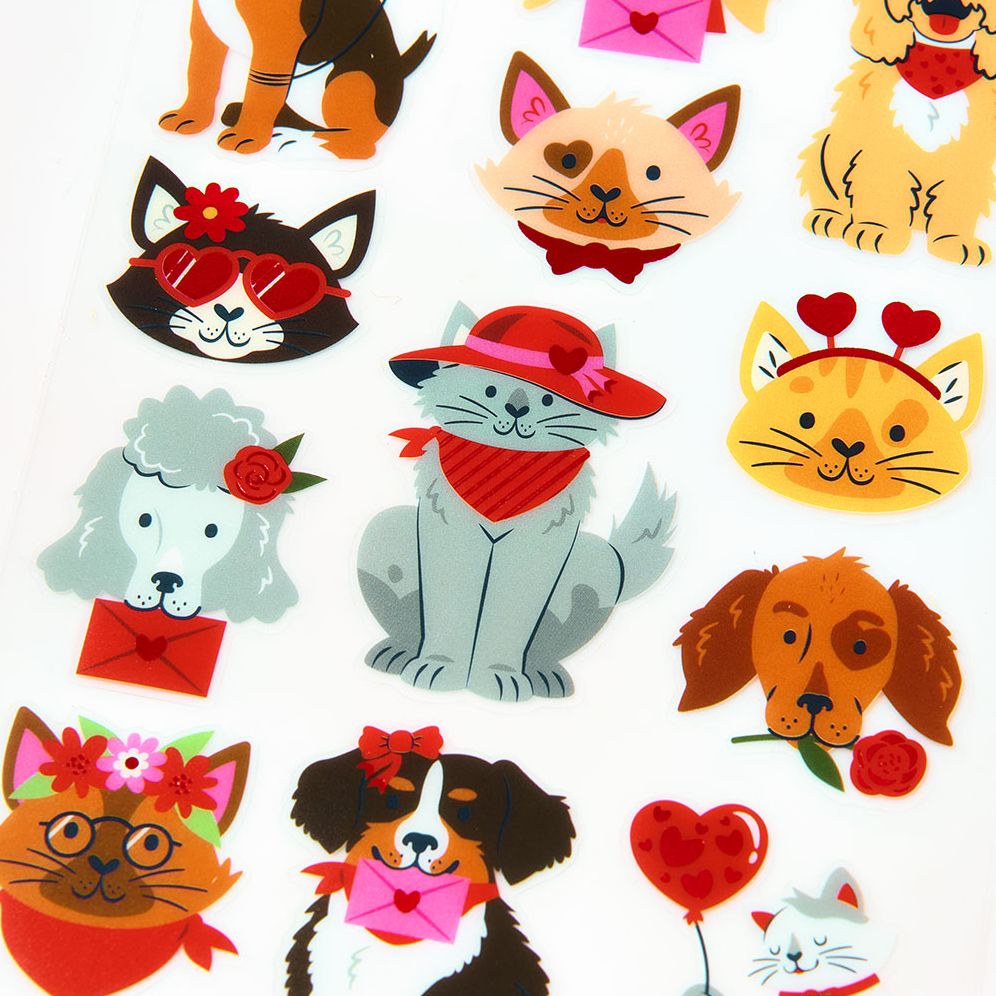 Alternative view of Valentine Cats & Dogs Sticker Sheet