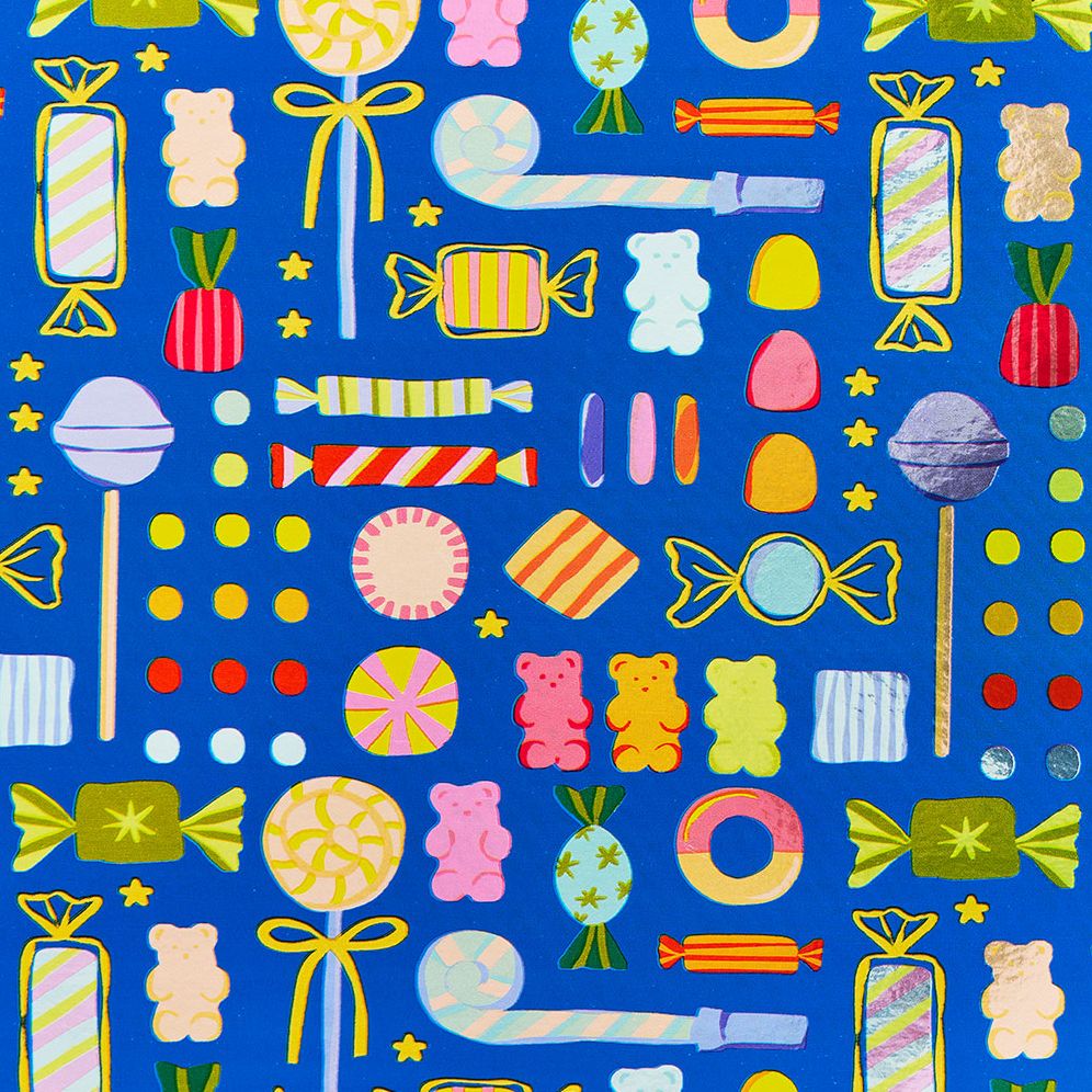 Alternative view of Party Treats Blue Roll Wrap
