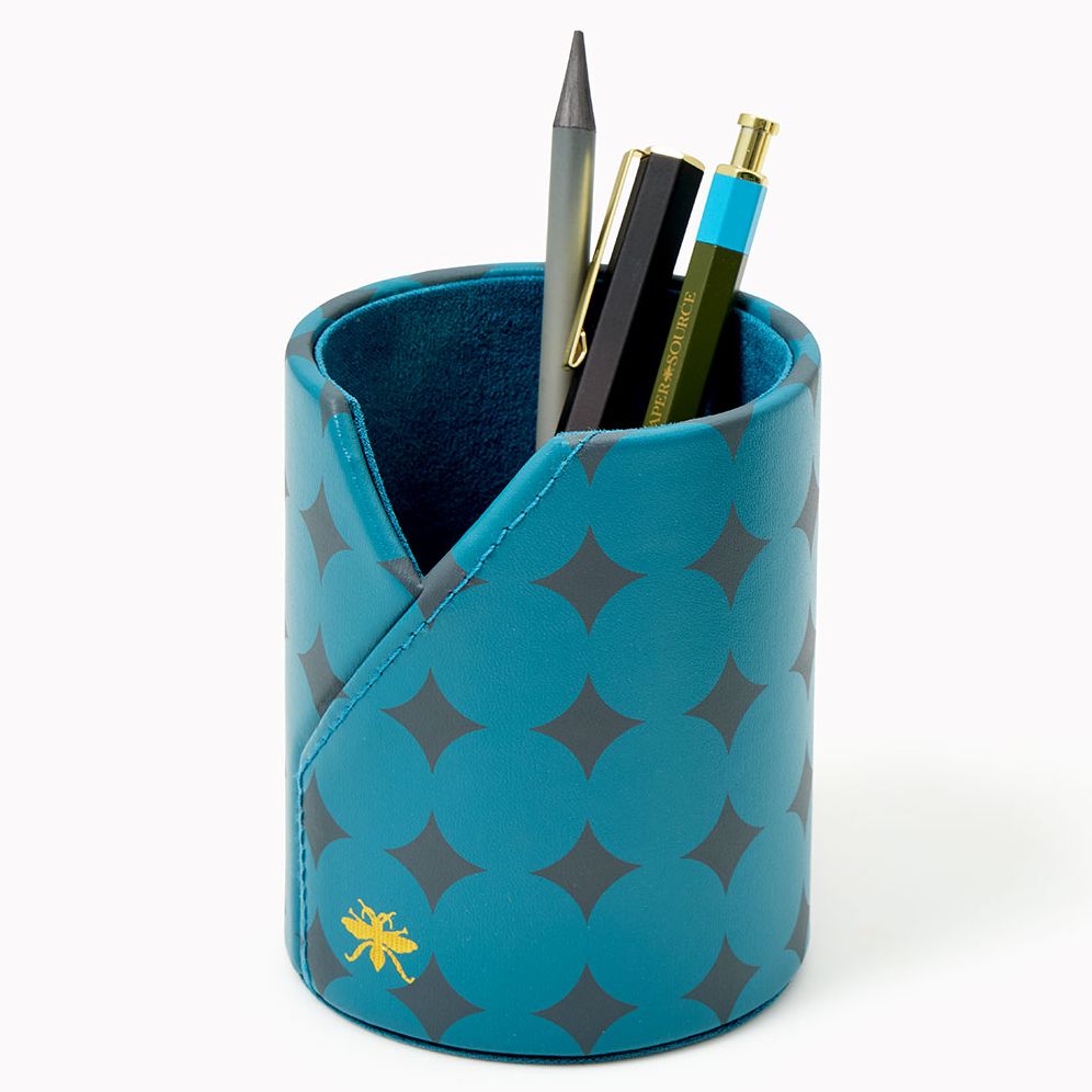 Teal Diamond Paper Wasp Pencil Cup - Image 2