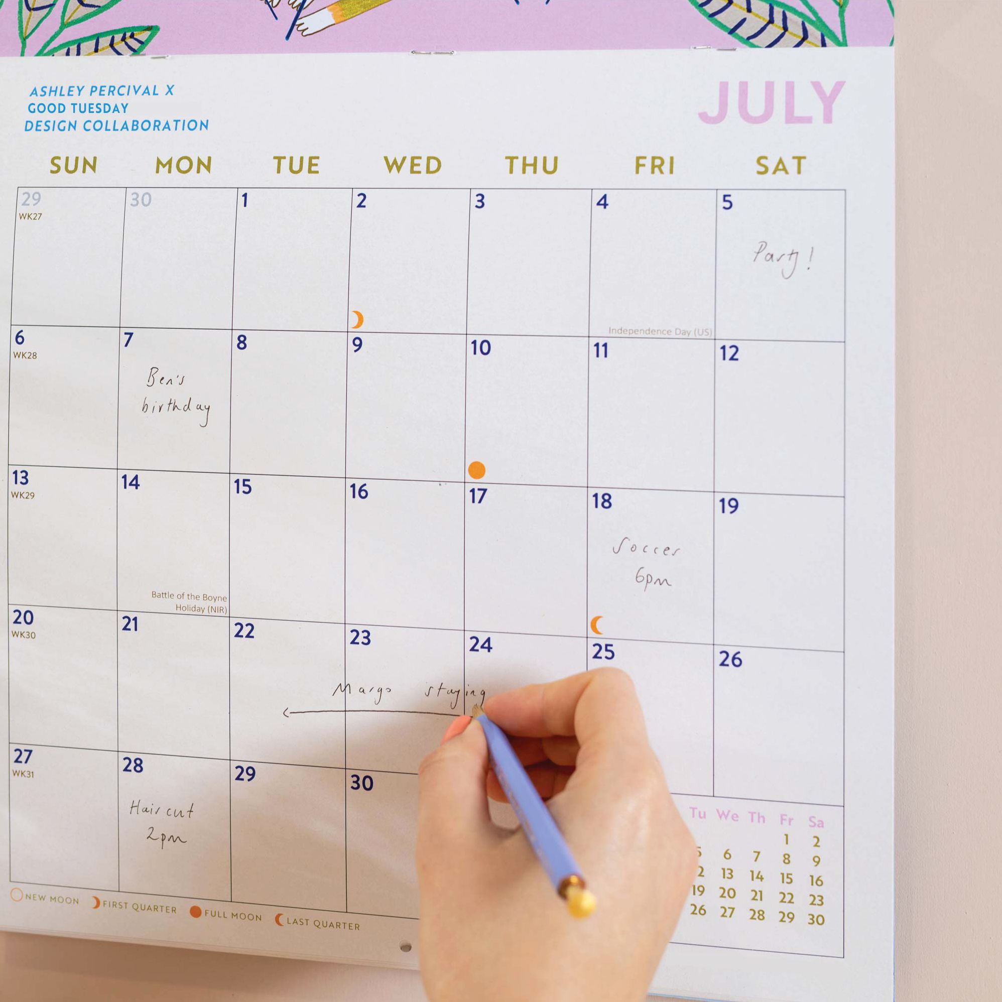 2026 Folk Animals Large Grid Art Calendar - Image 6