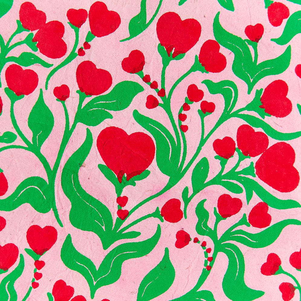 Alternative view of Floral Hearts Handmade Paper