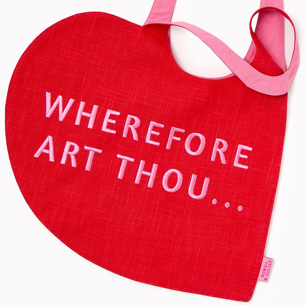Alternative view of Romeo and Juliet Wherefore Art Thou Heart Tote Bag