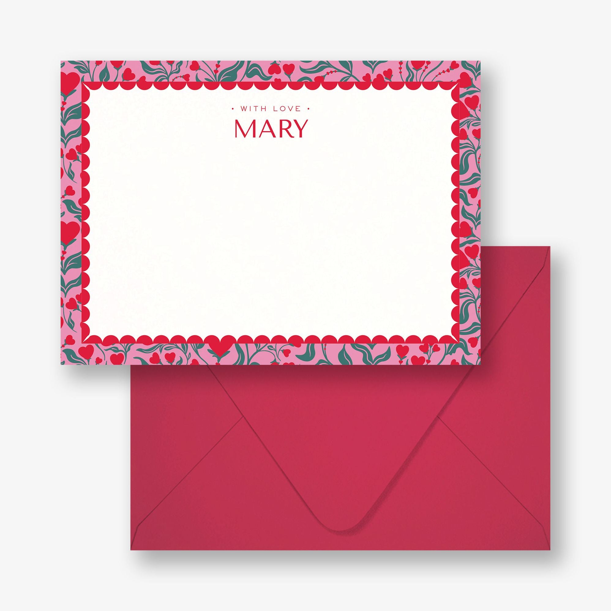Alternative view of Heart Blooms Stationery