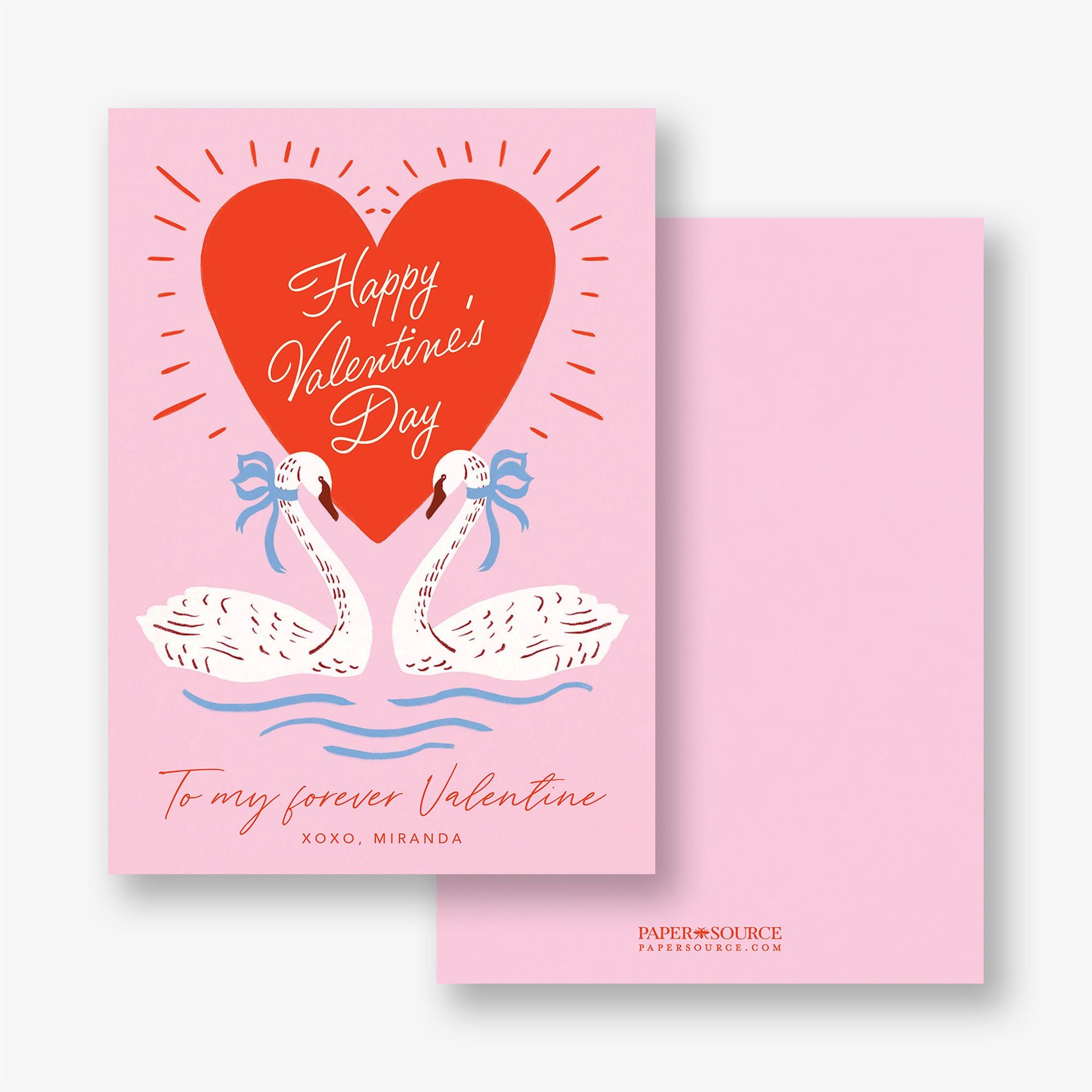 Alternative view of Sweet Swans Valentine Card