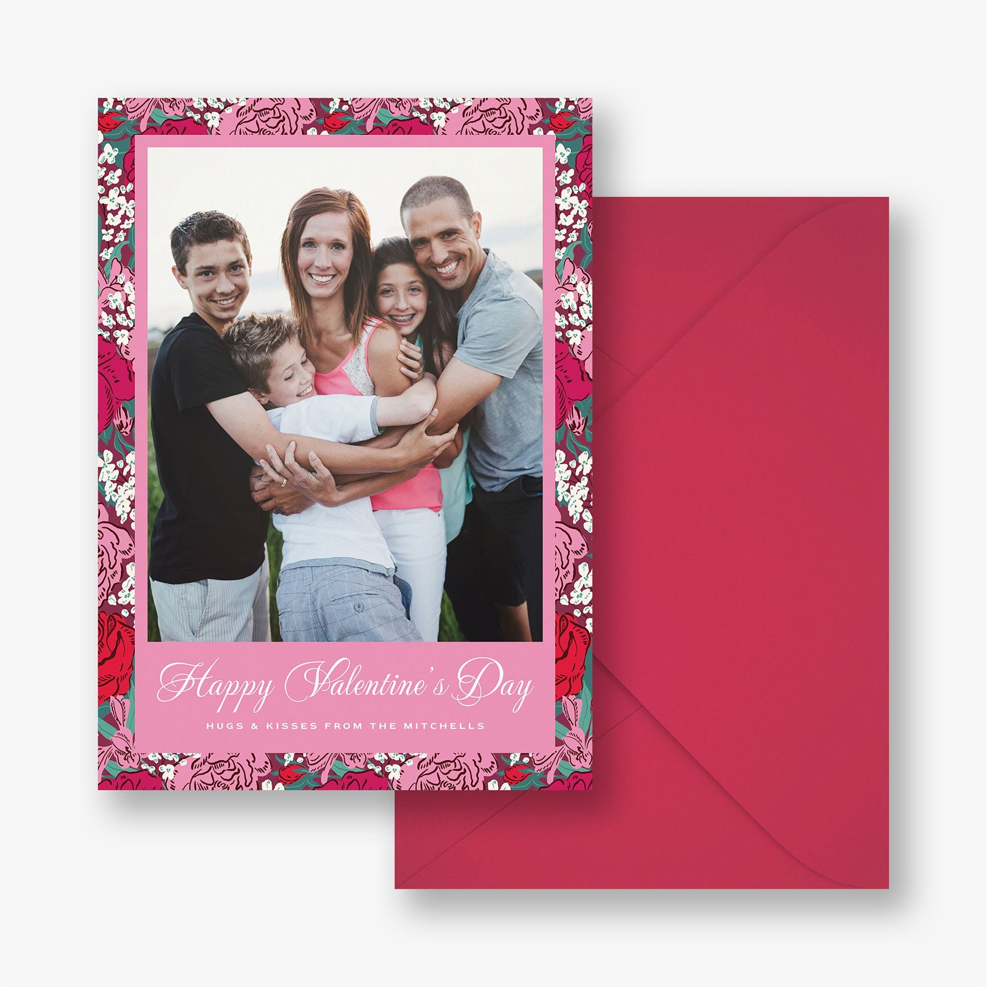 Blushing Rose Valentine Photo Card - Image 4
