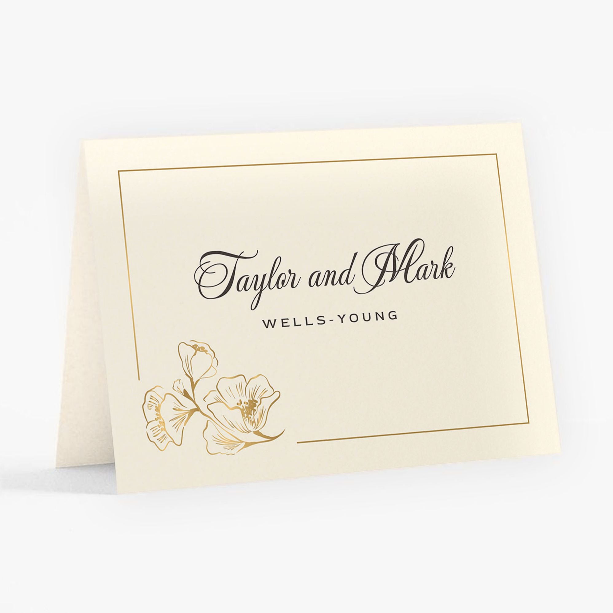Alternative view of Vintage Magnolia Frame Foil Thank You Card