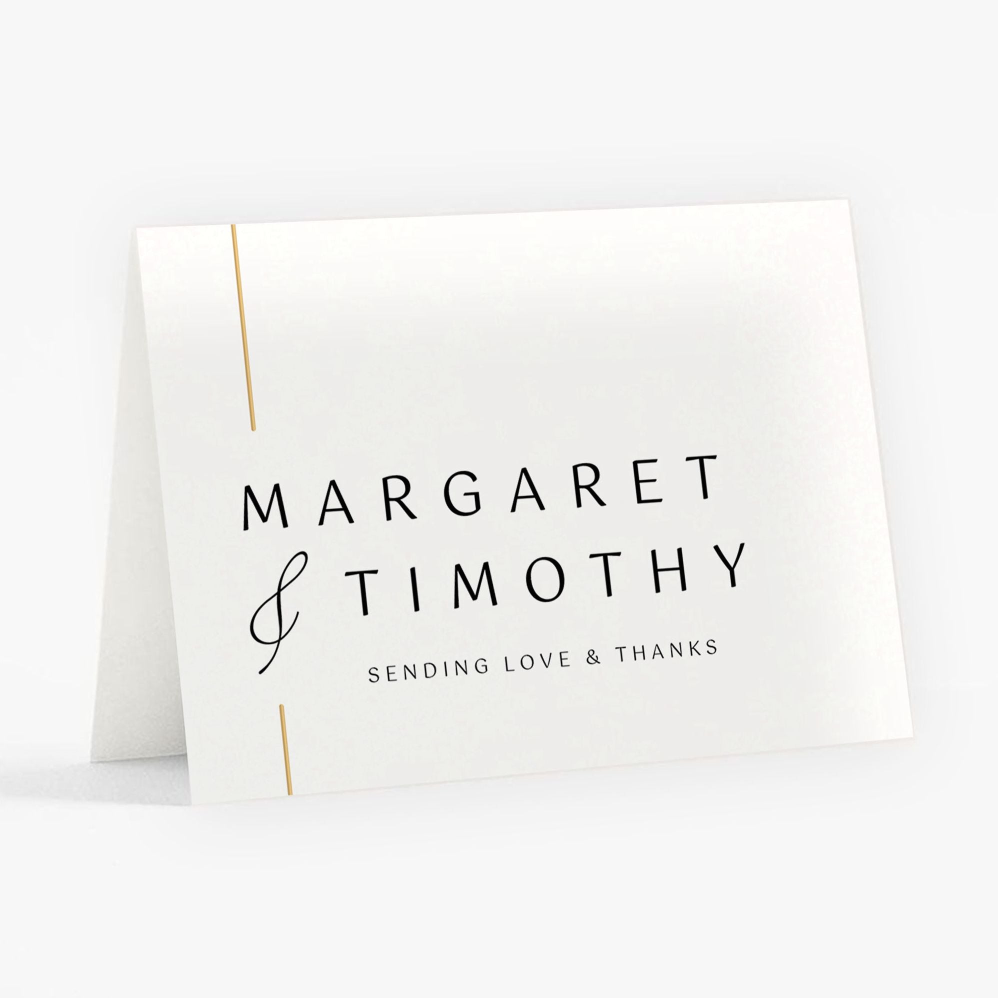 Alternative view of Contemporary Borderline Foil Thank You Card