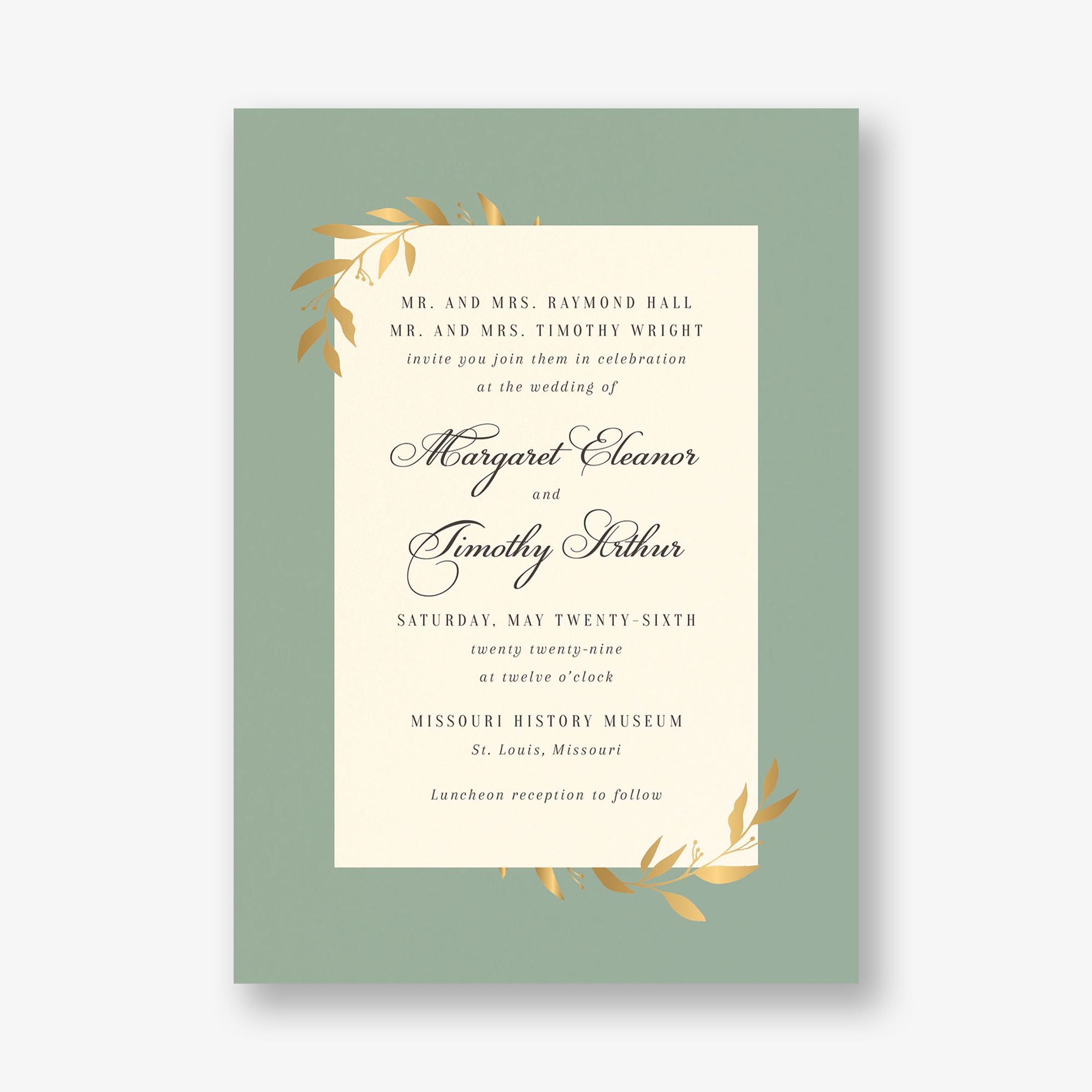 Wrapped Vines Foil Wedding Invitation - Image 3