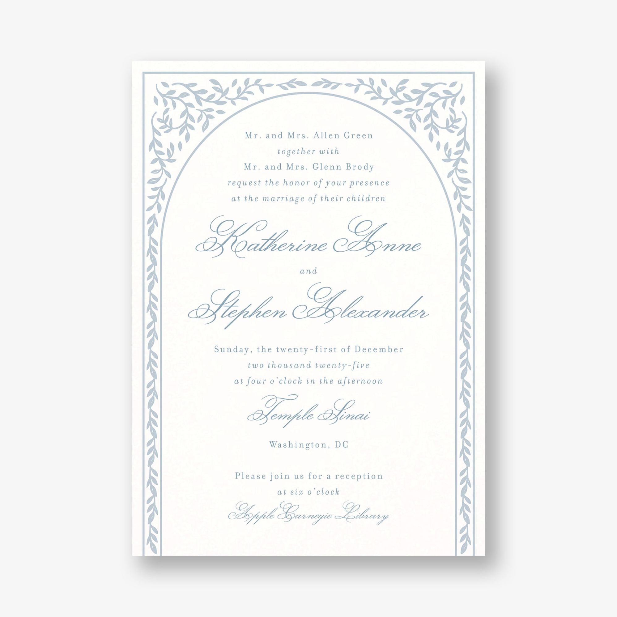 Alternative view of Trellis Vines Wedding Invitation
