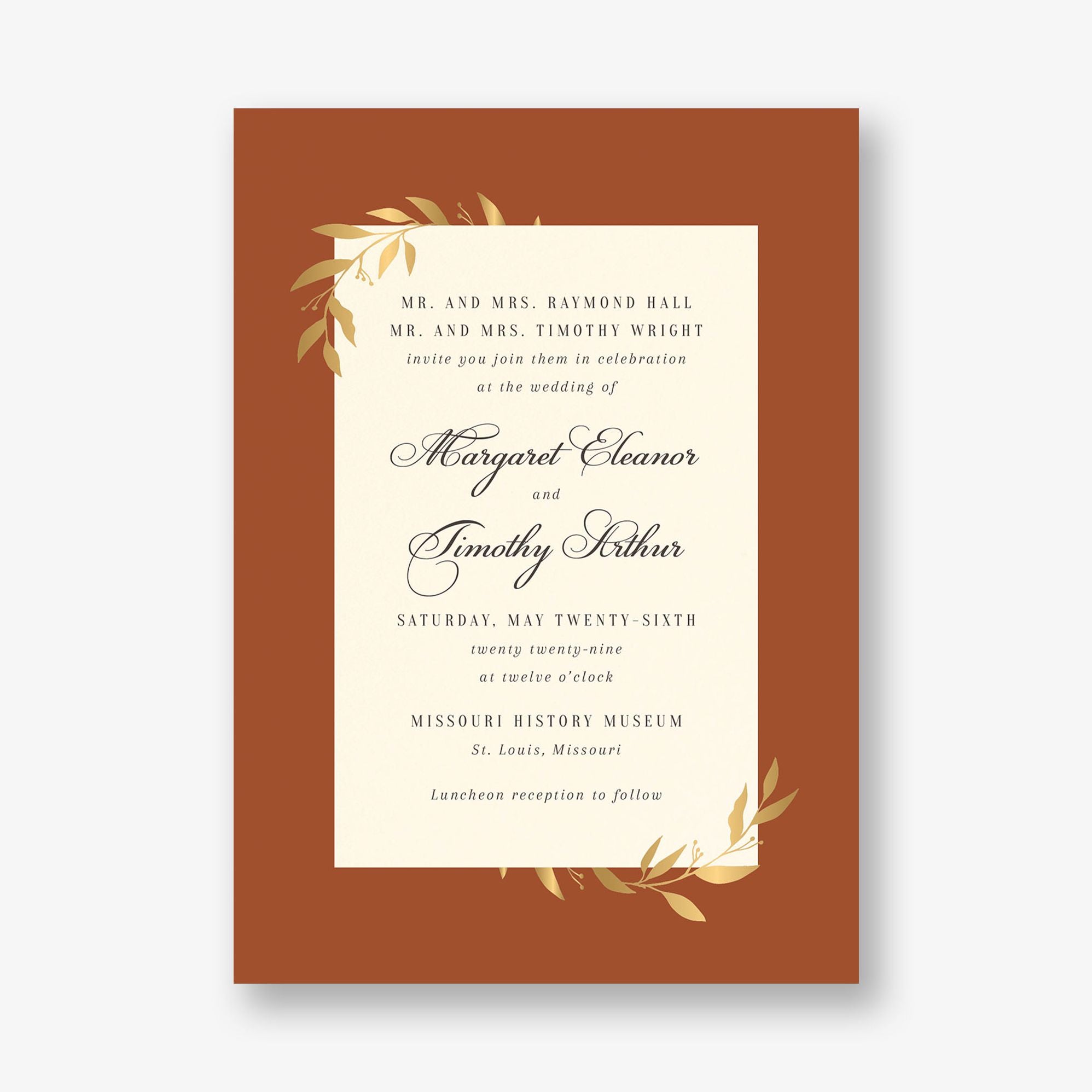 Wrapped Vines Foil Wedding Invitation - Image 4