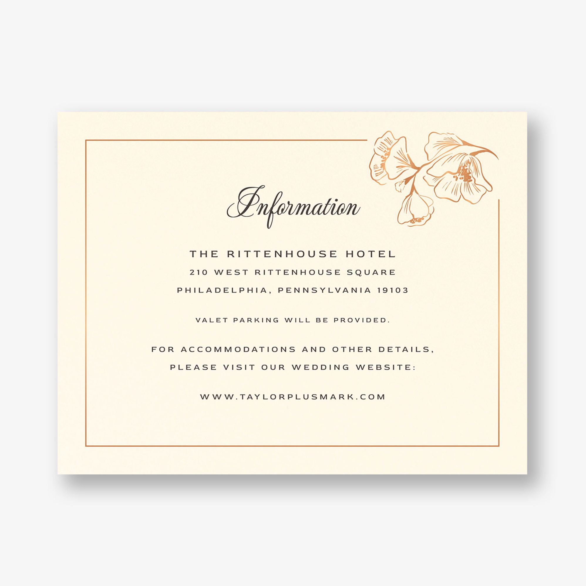 Vintage Magnolia Frame Foil Information Card - Image 3