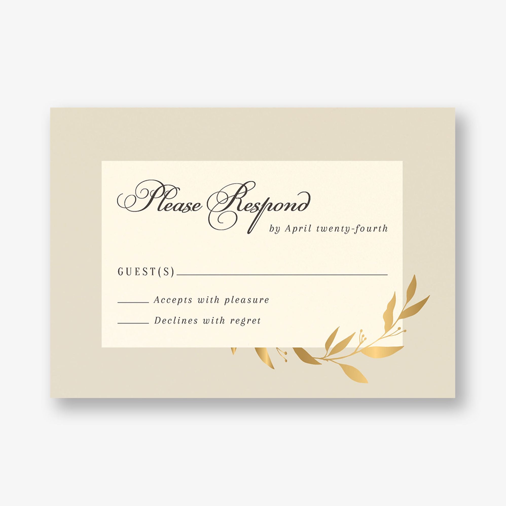 Alternative view of Wrapped Vines Foil Response Card
