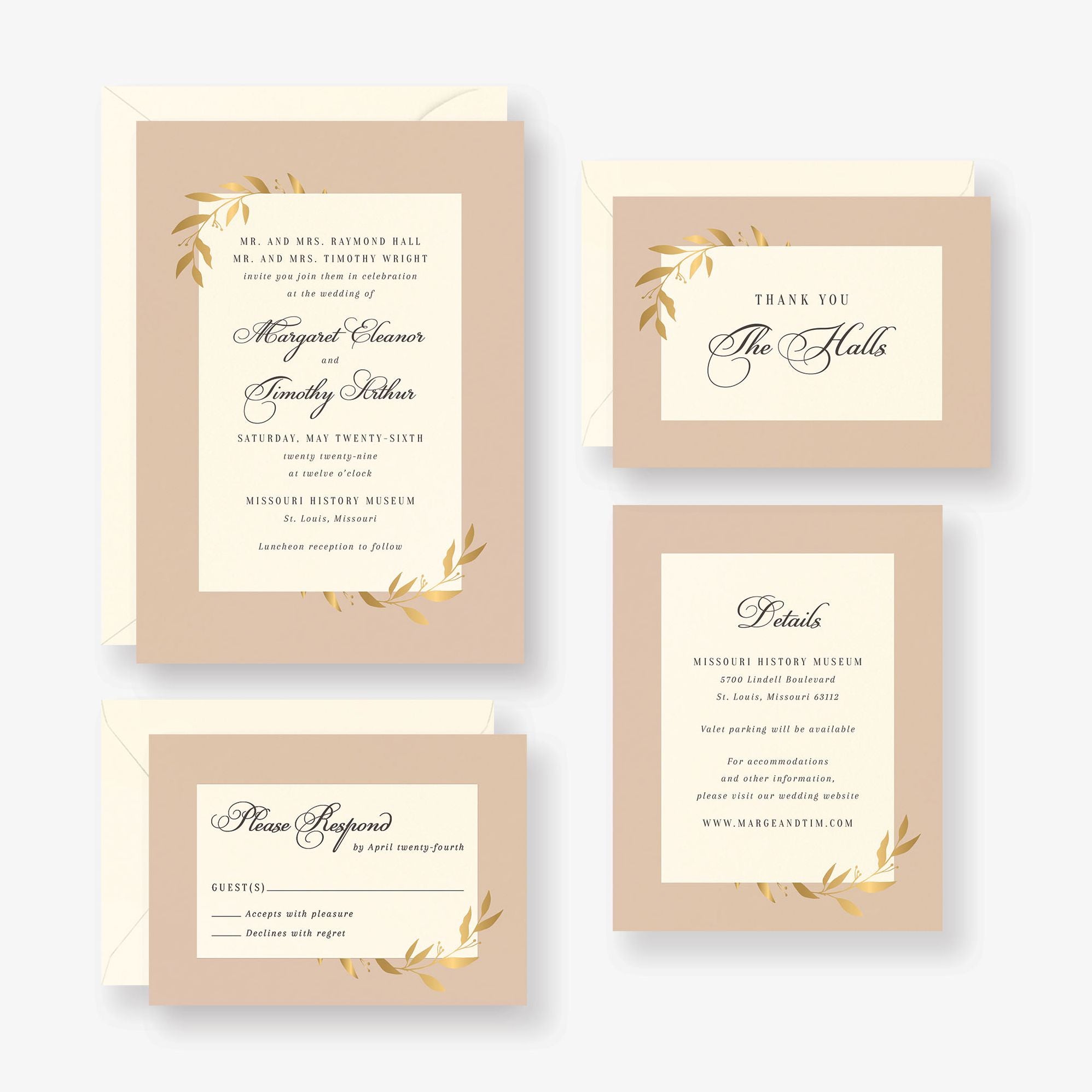 Wrapped Vines Foil Wedding Invitation - Image 7