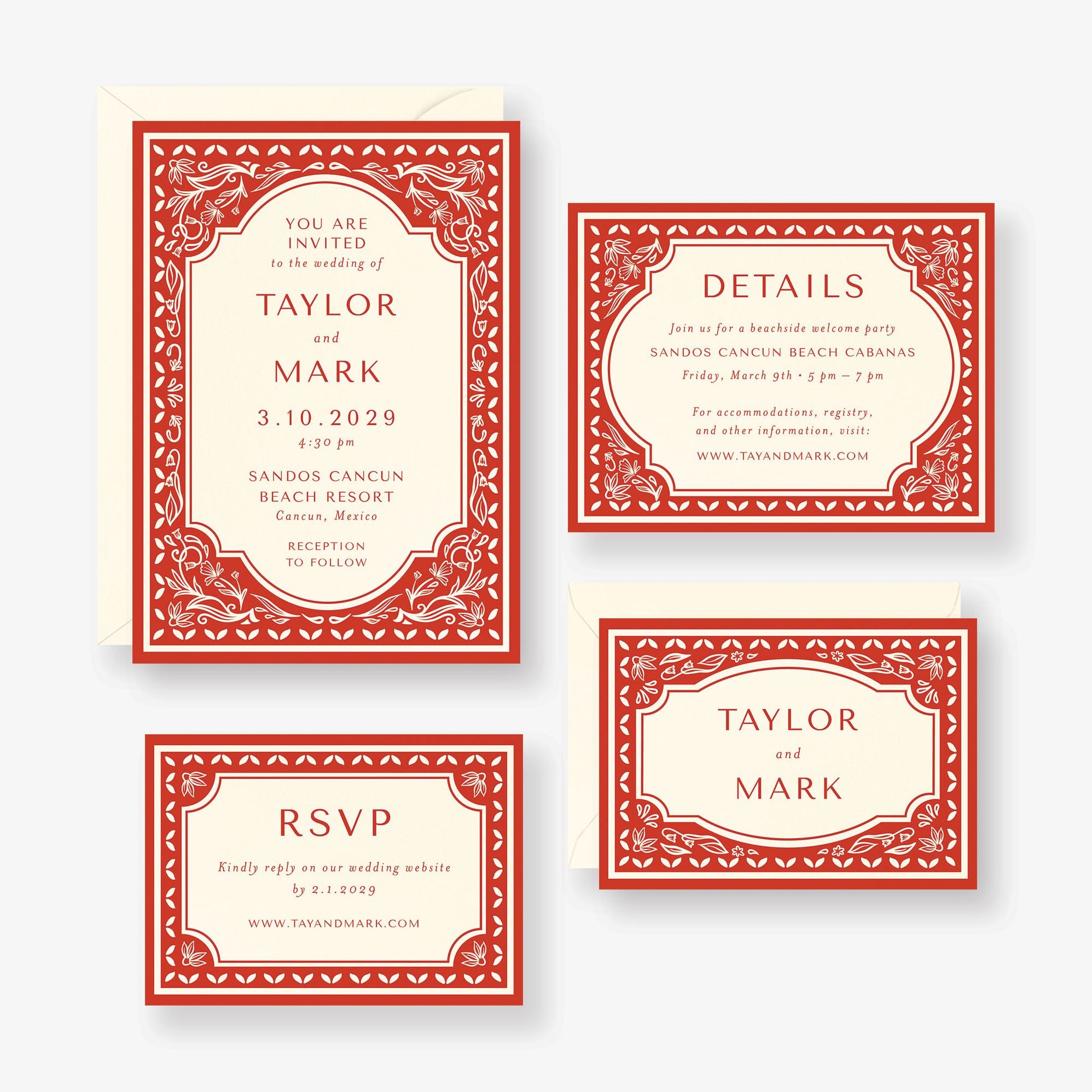 Alternative view of Folk Frame Wedding Invitation
