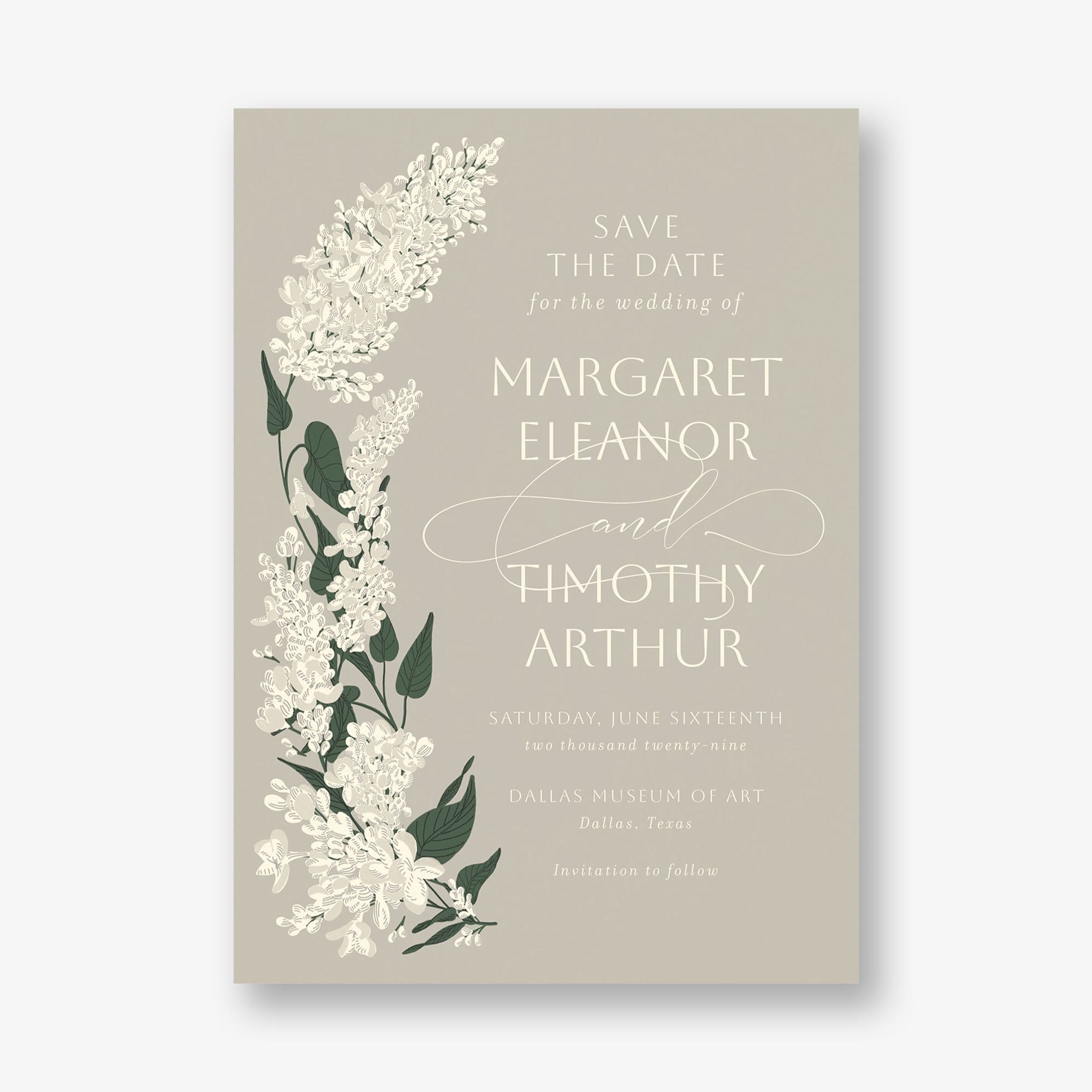 Alternative view of Lilac Bouquet Save the Date