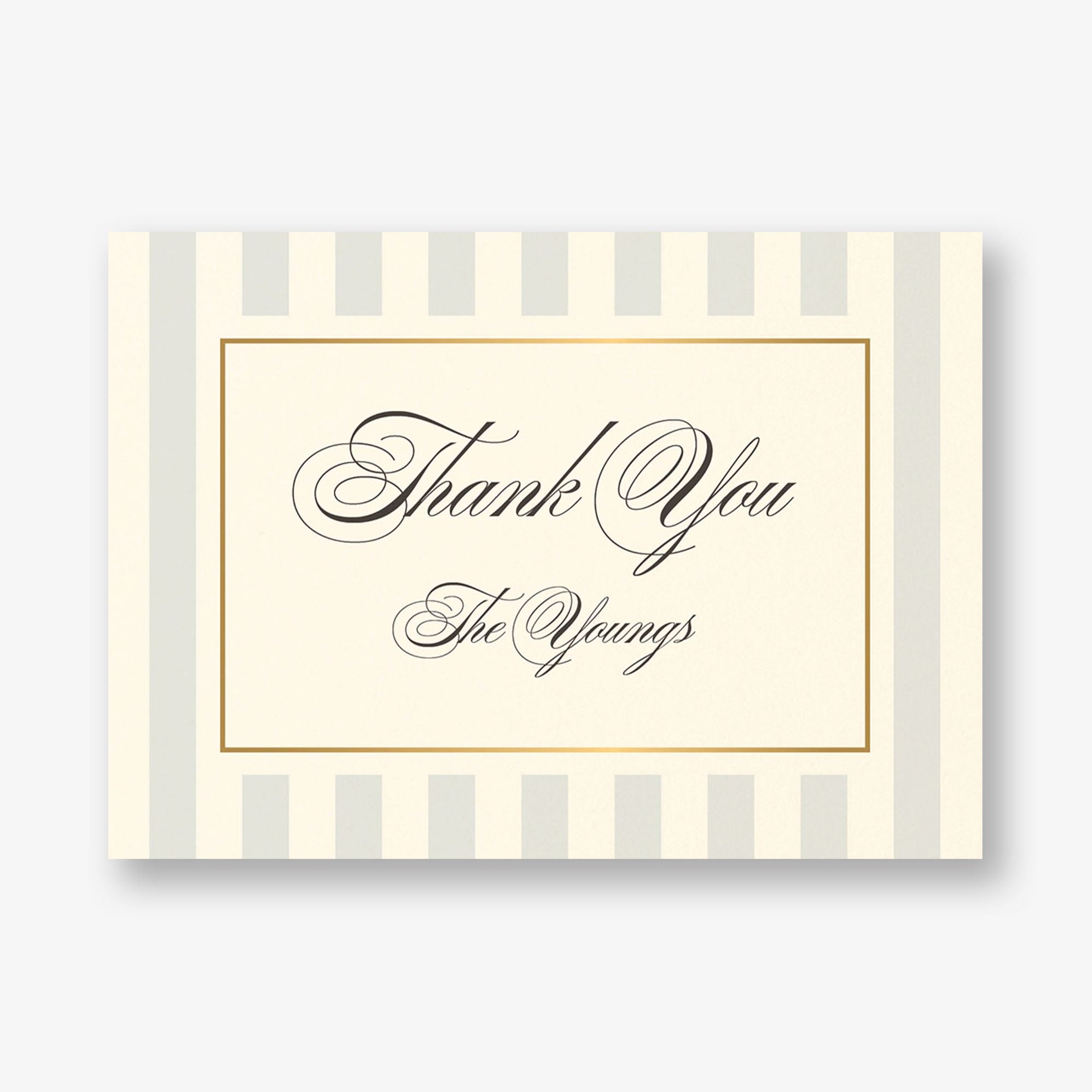 Alternative view of Posh Pinstripe Foil Thank You Card