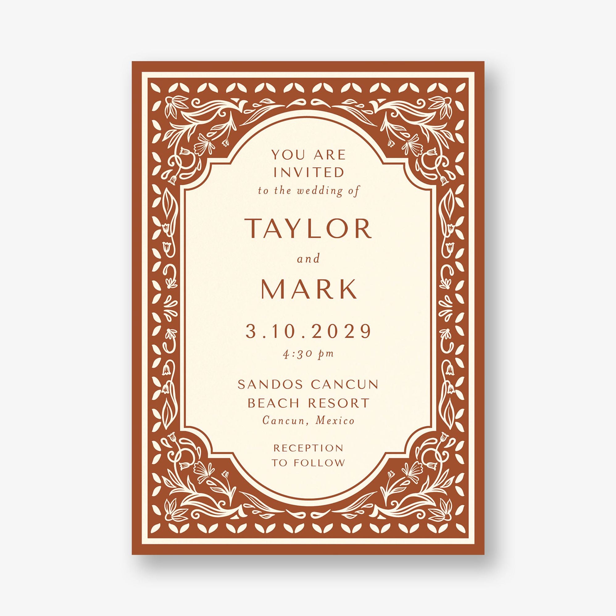 Folk Frame Wedding Invitation - Image 3