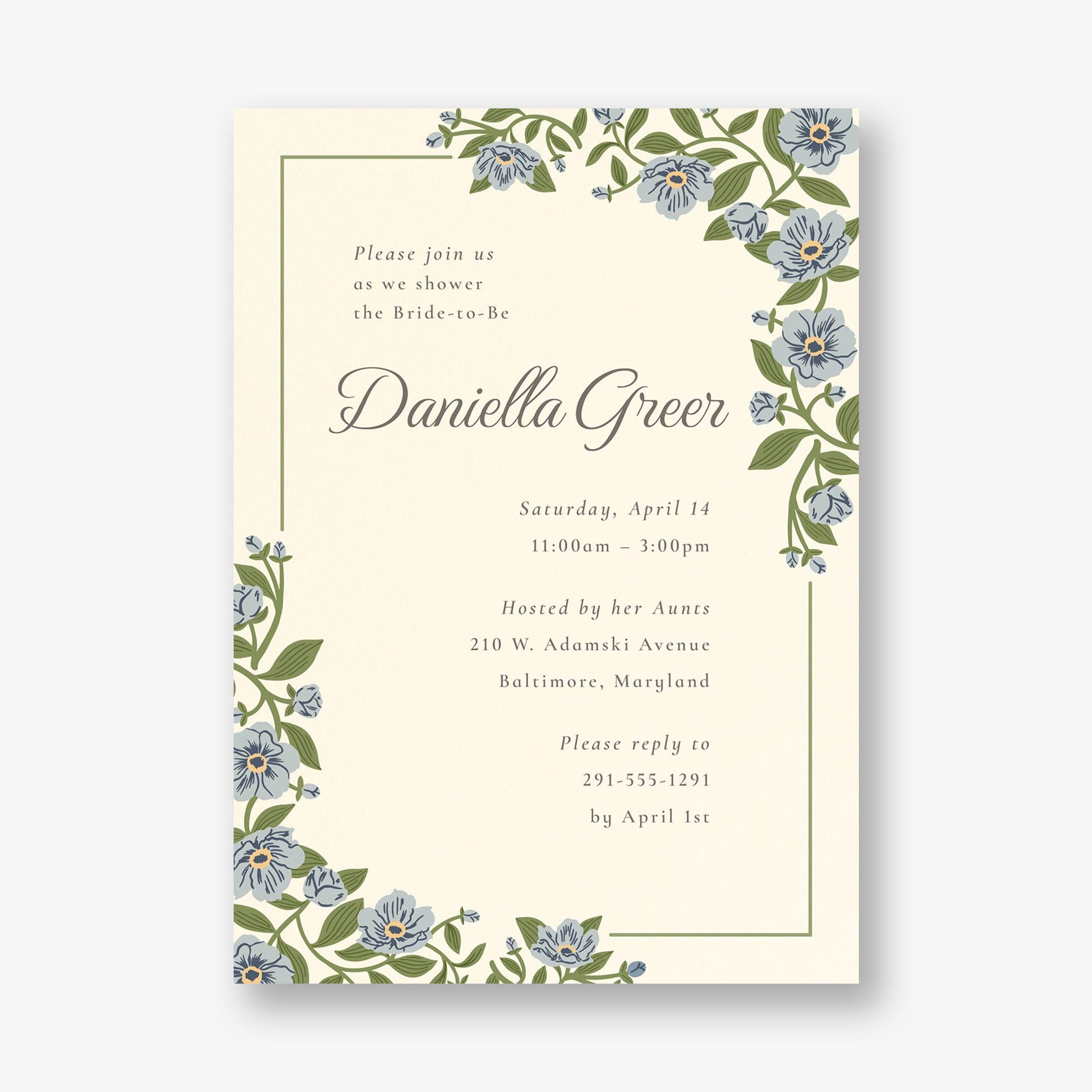 Vintage Primrose Bridal Shower Invitation - Image 3