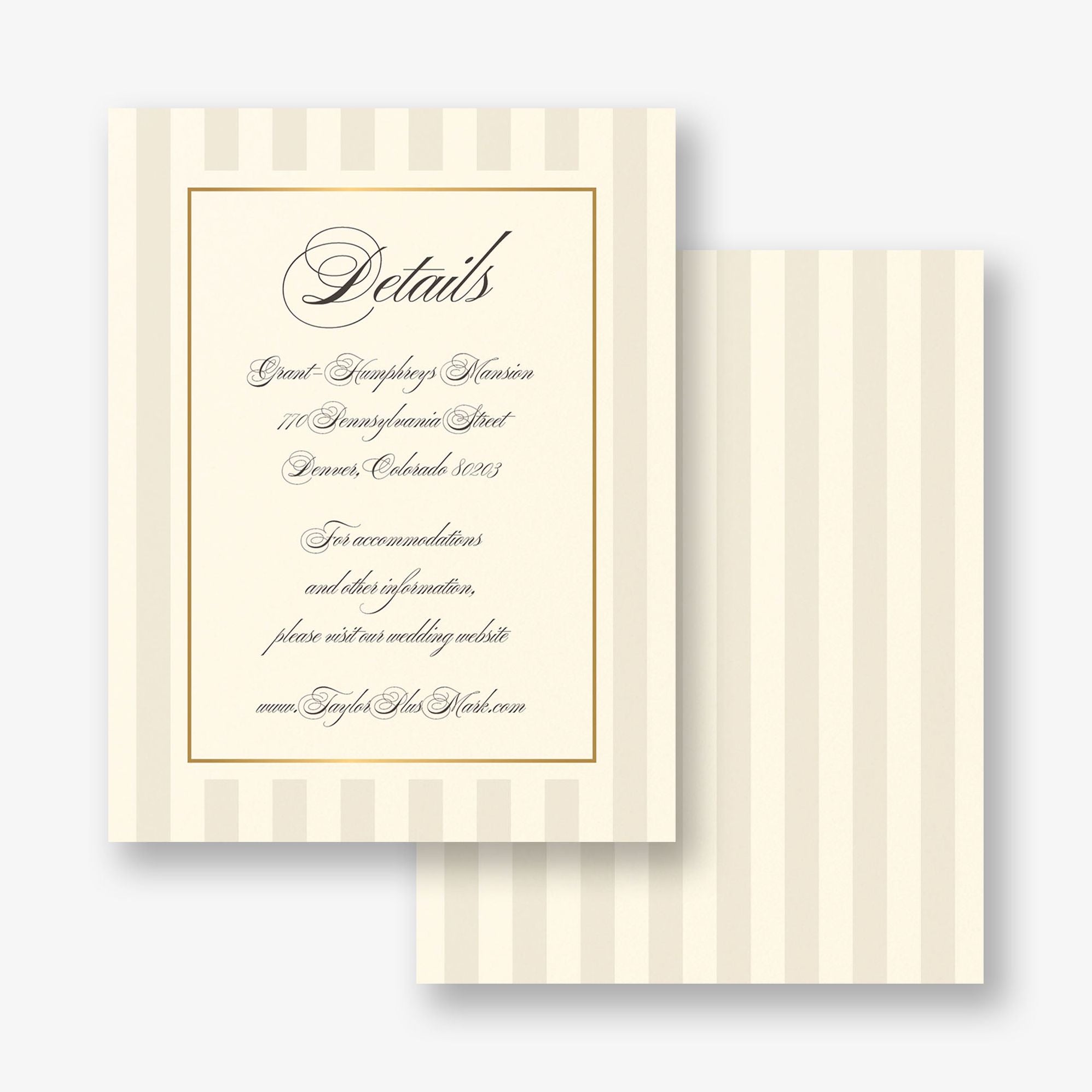 Posh Pinstripe Foil Information Card - Image 3