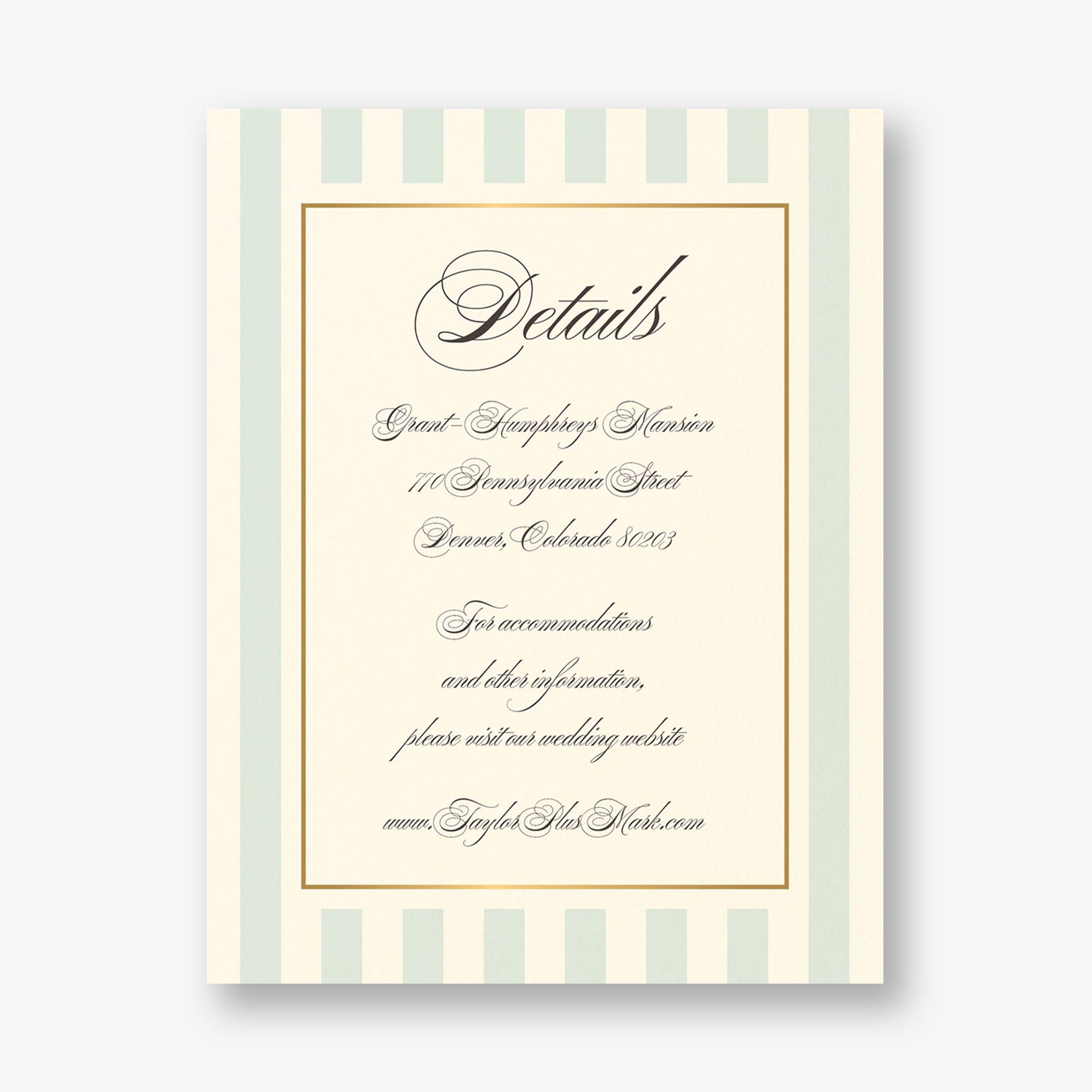 Posh Pinstripe Foil Information Card - Image 5