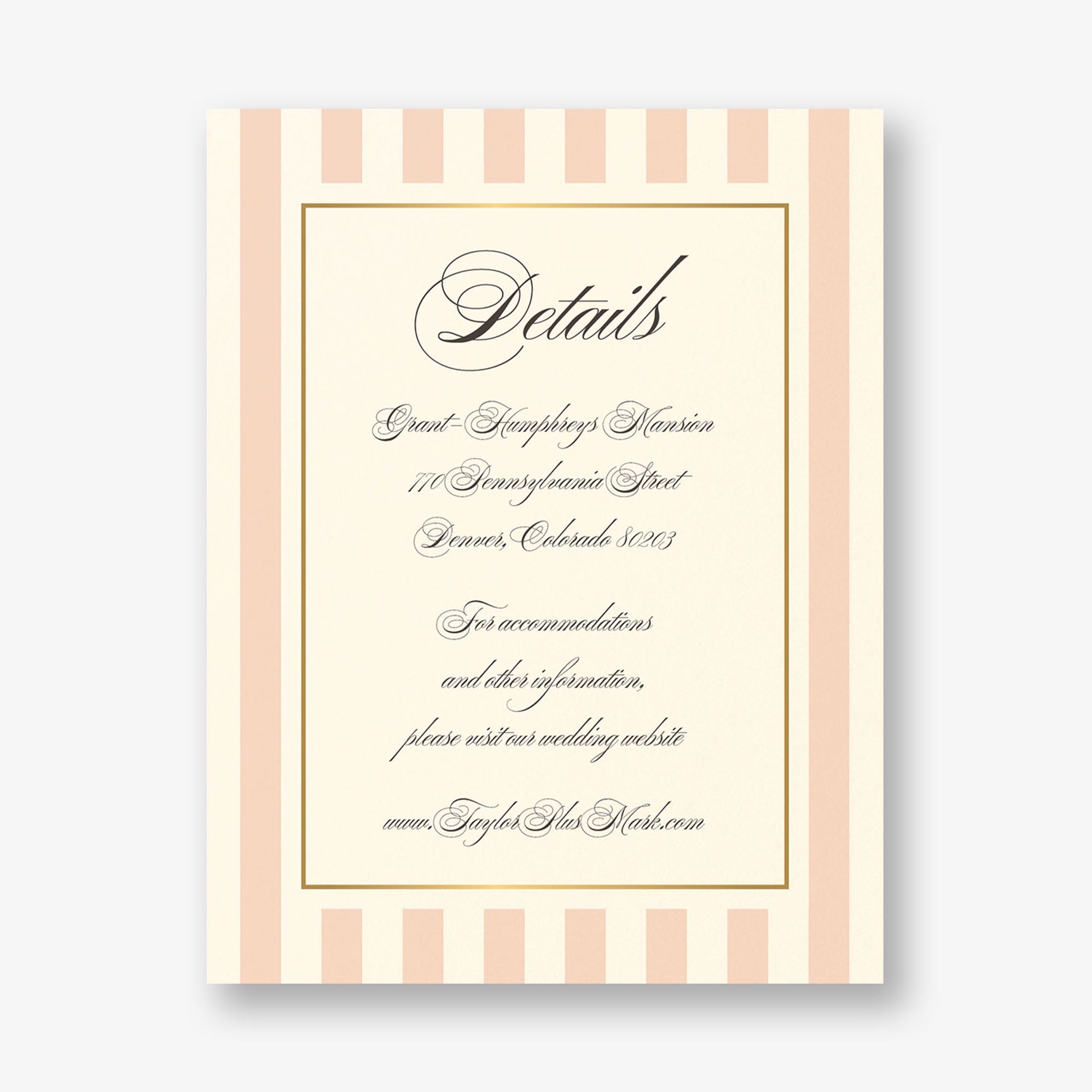 Posh Pinstripe Foil Information Card - Image 4