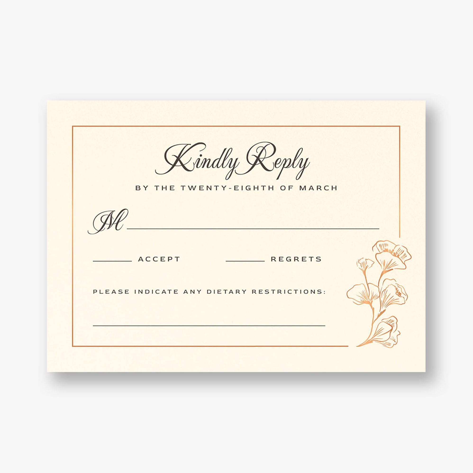 Alternative view of Vintage Magnolia Frame Foil Response Card