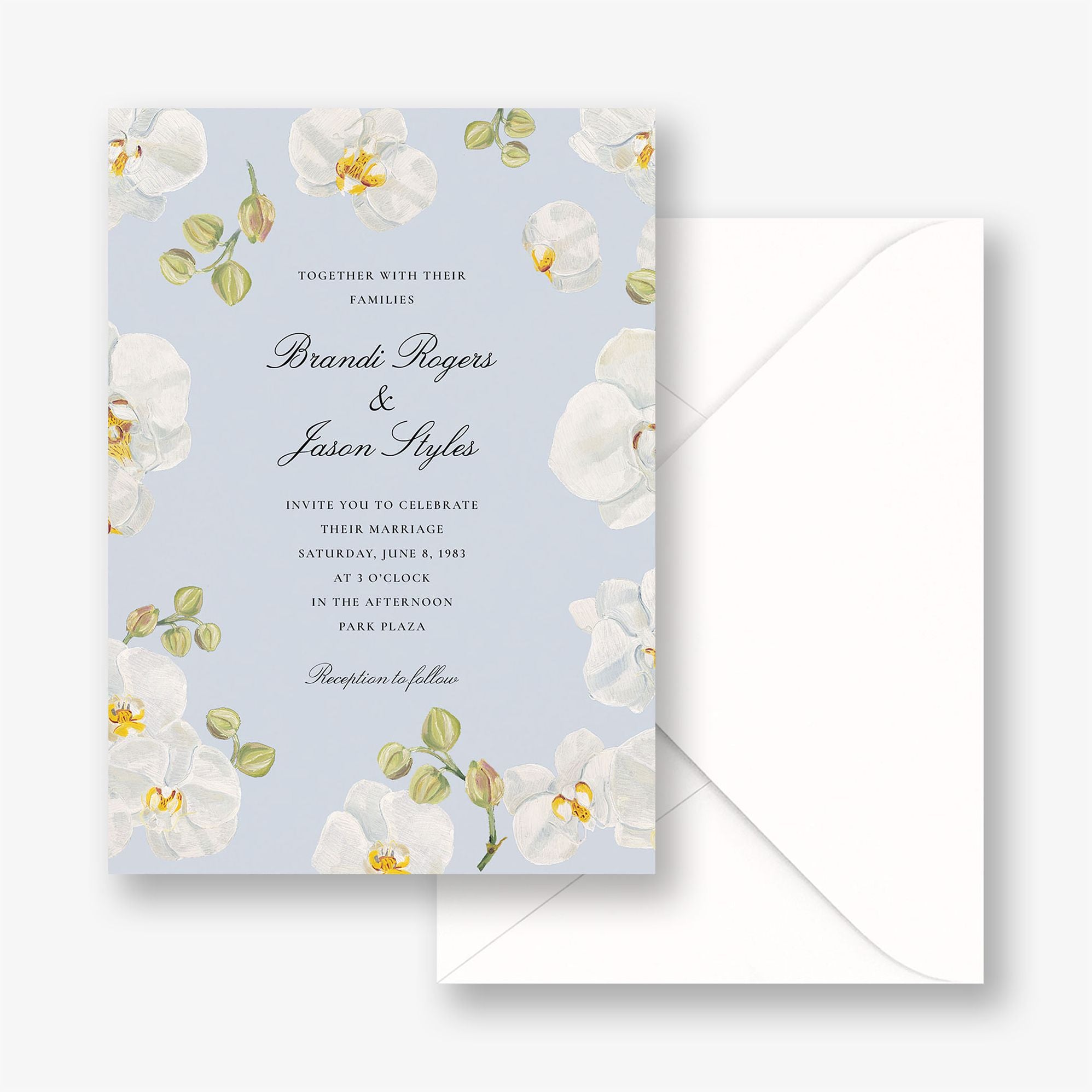 Alternative view of Orchid Blooms Wedding Invitation