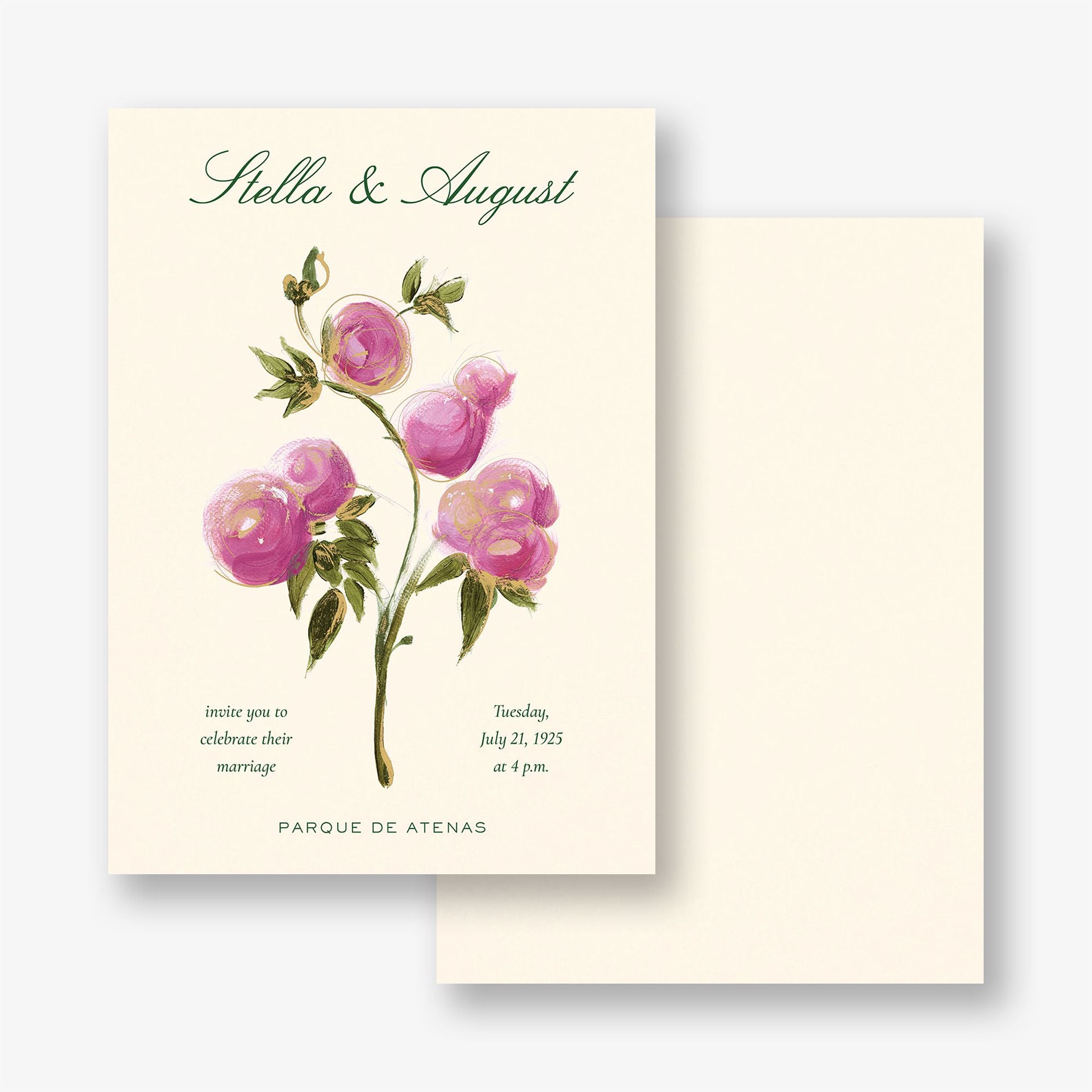 Alternative view of Vintage Blooms Wedding Invitation
