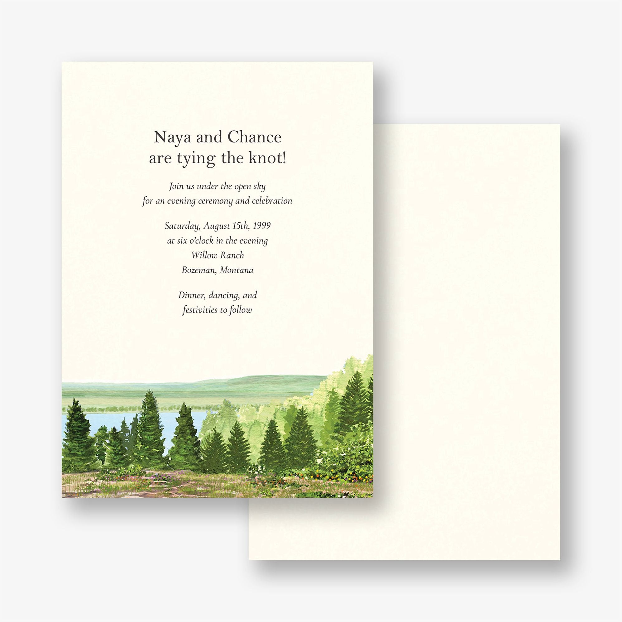 Alternative view of Open Sky Wedding Invitation