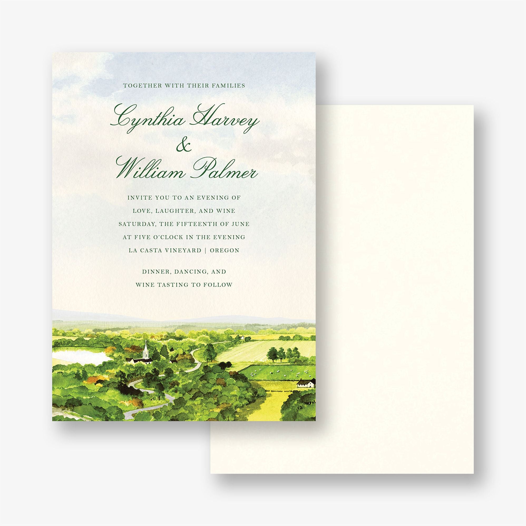 Alternative view of Vineyard Views Wedding Invitation