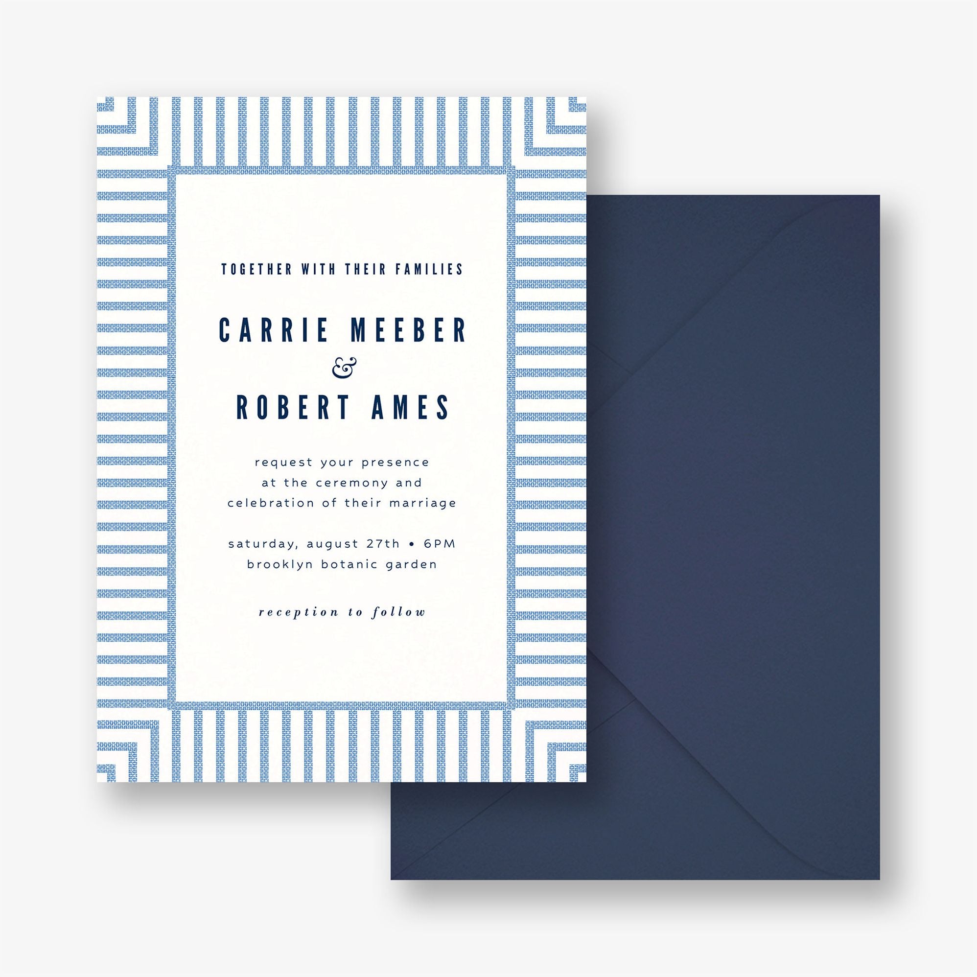 Alternative view of Seersucker Stripe Wedding Invitation