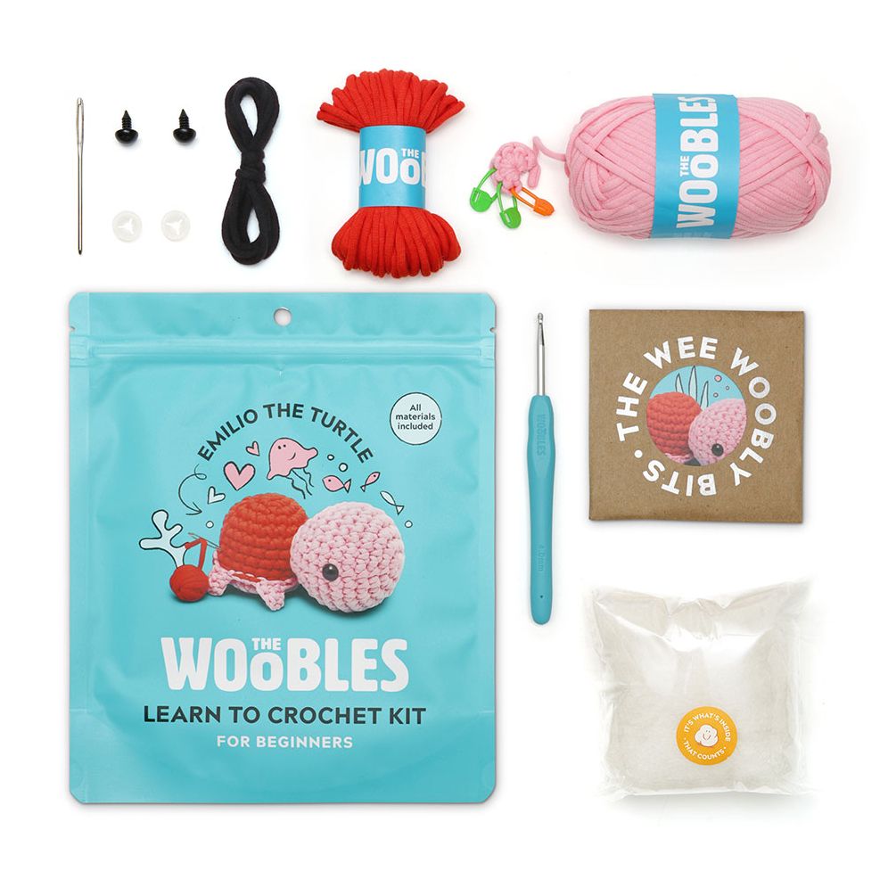 Alternative view of Emilio The Turtle Pink Learn to Crochet Kit