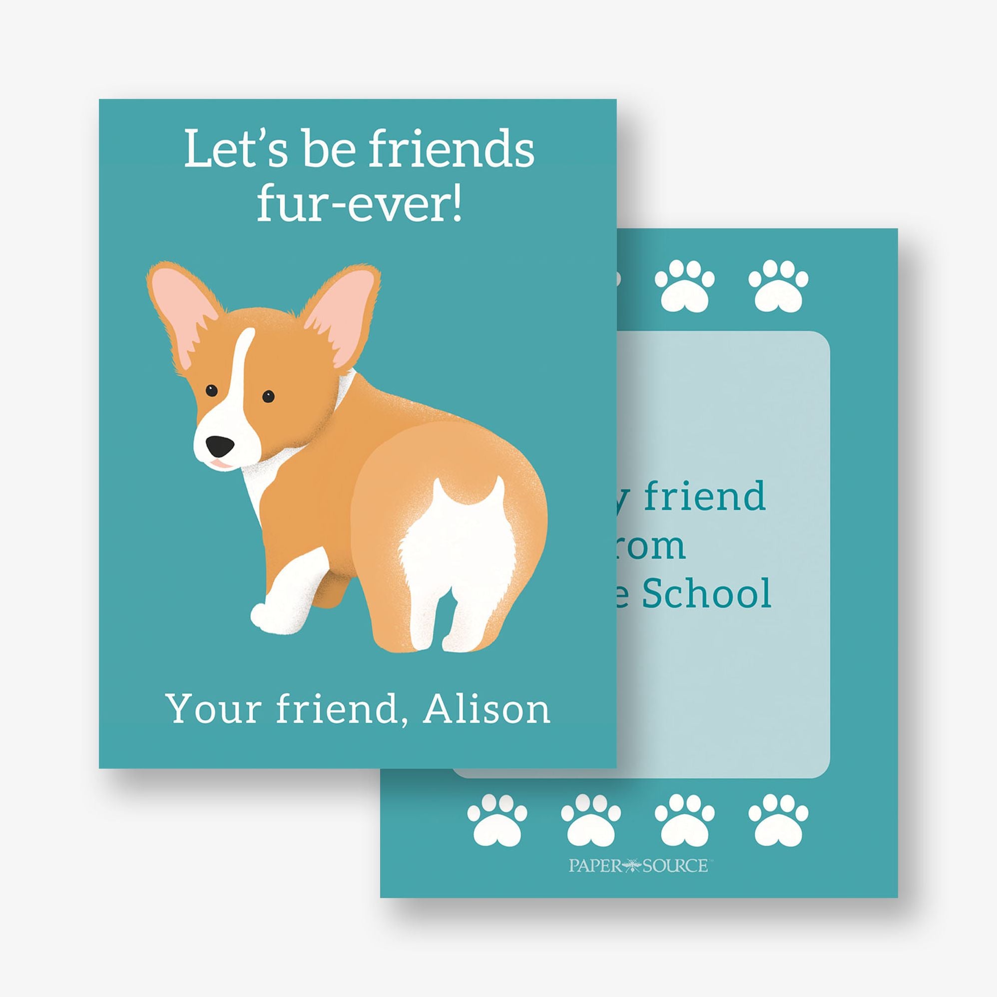 Alternative view of Corgi Custom Valentine Card