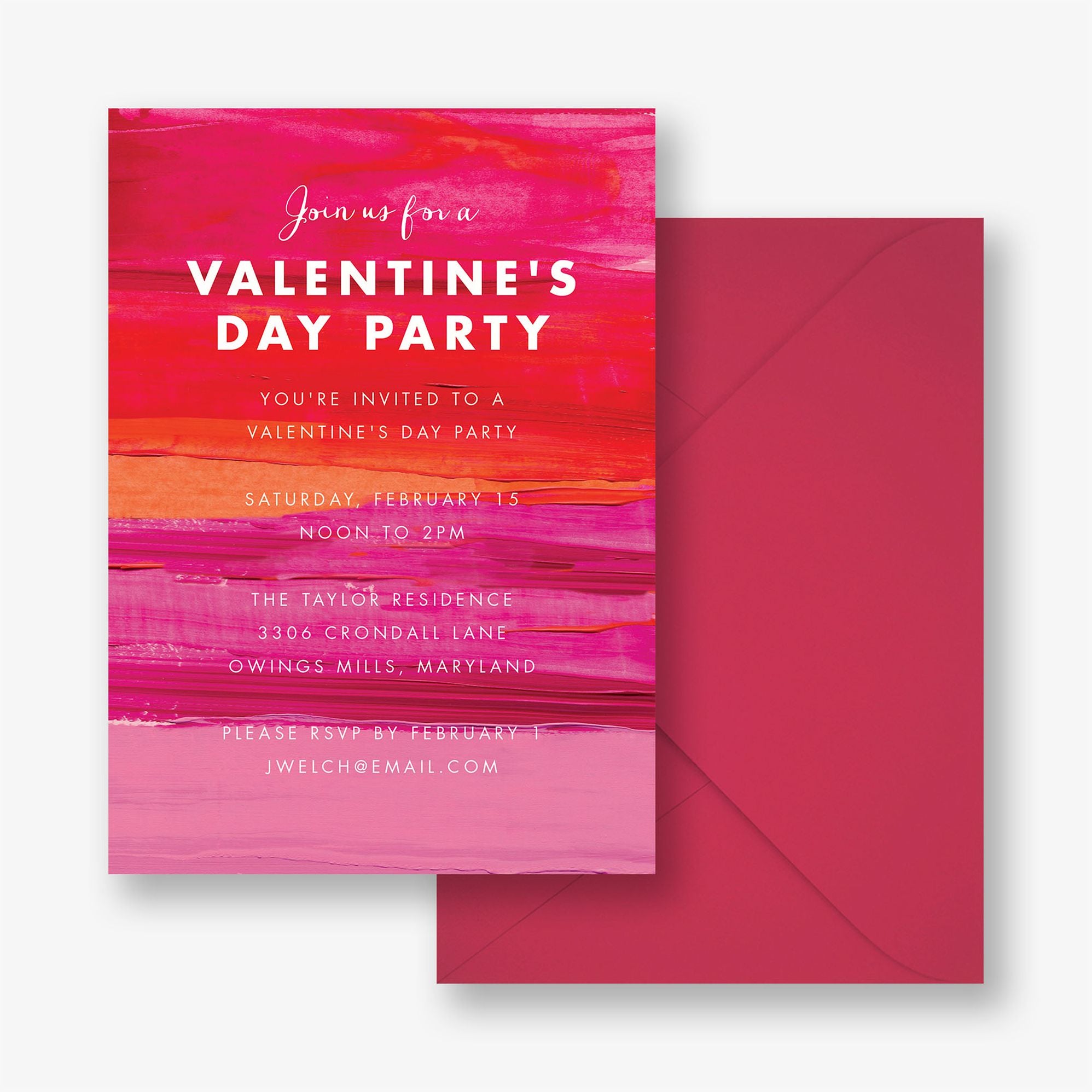Alternative view of Painted Valentine's Day Party Invitation