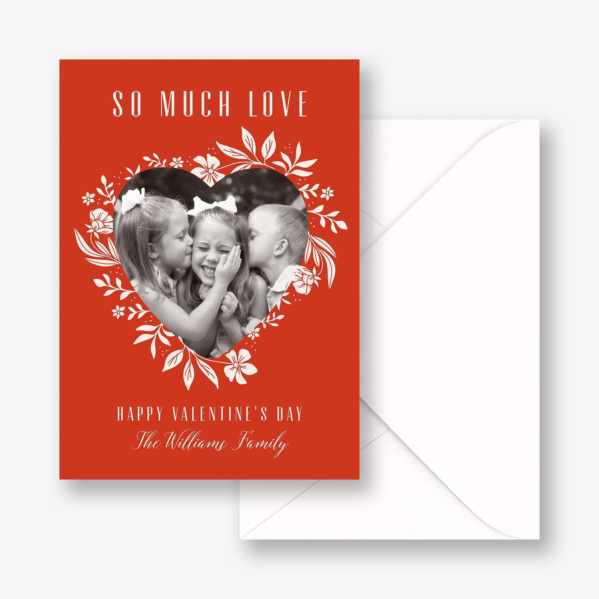 Alternative view of Floral Heart Valentine Photo Card